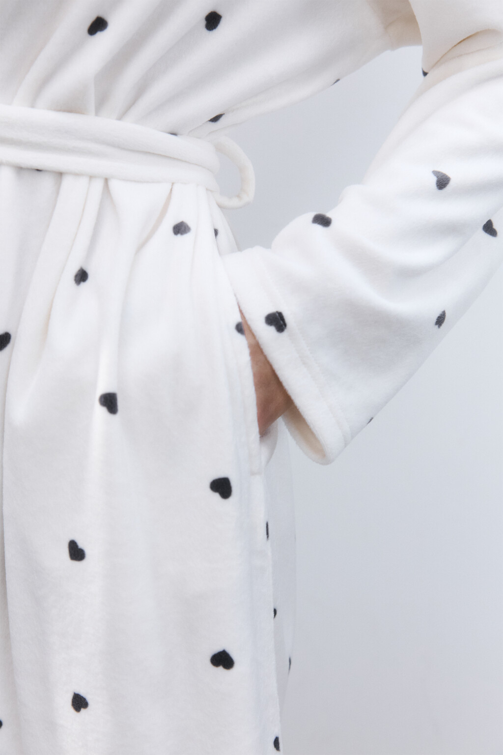 Халат велюровый с принтом - цвет серый - 6