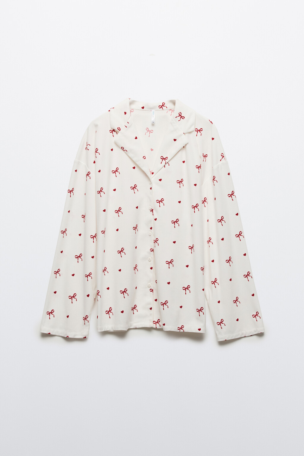 Блузка домашняя с принтом - цвет красный - 8