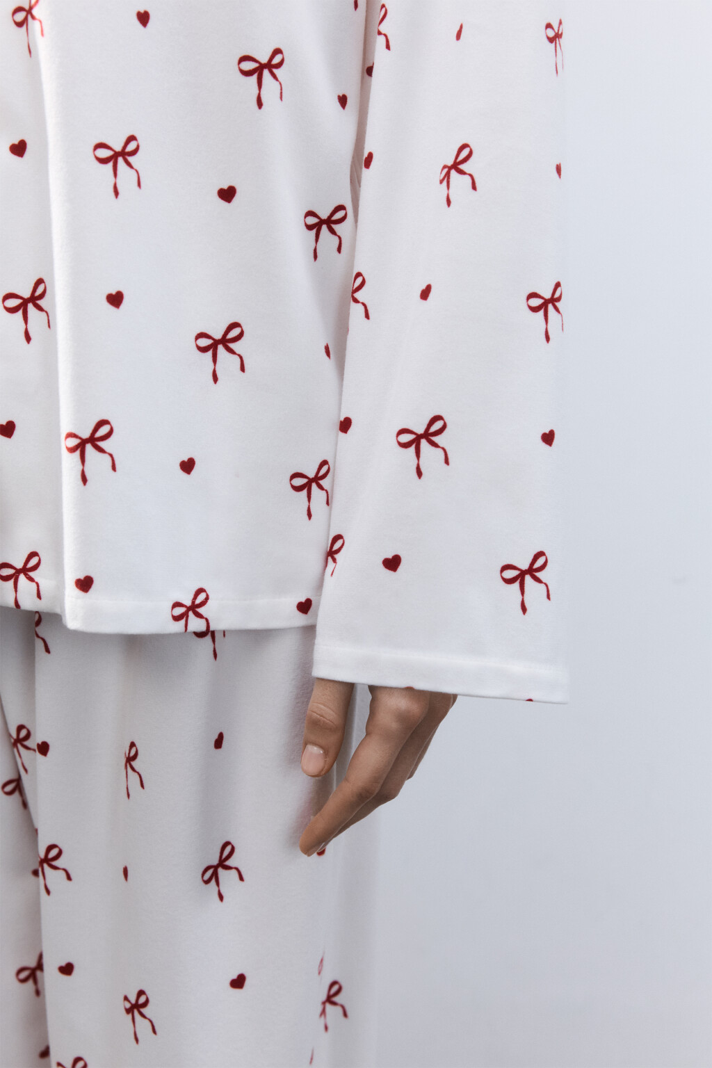 Блузка домашняя с принтом - цвет красный - 7