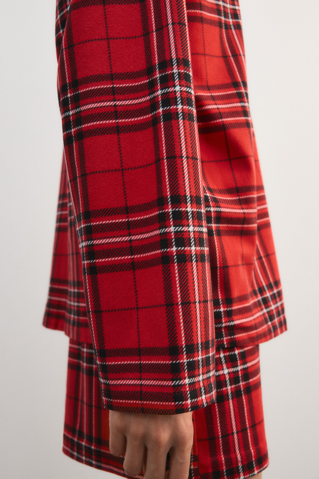 Рубашка пижамная в клетку - цвет красный - 6