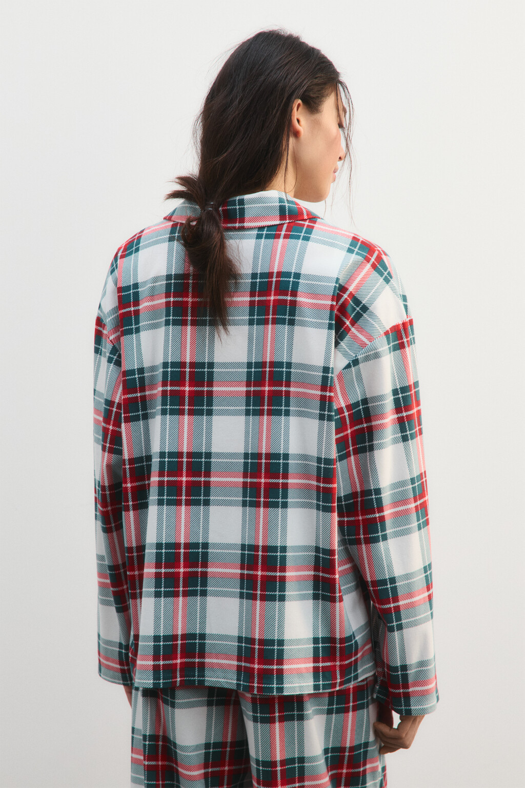 Рубашка пижамная в клетку - цвет мультиколор - 3