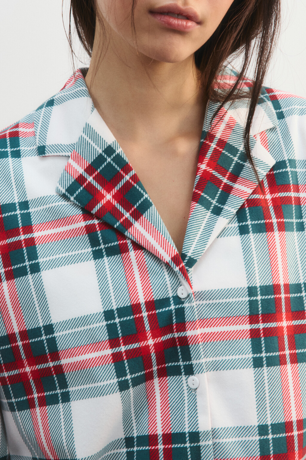Рубашка пижамная в клетку - цвет мультиколор - 5
