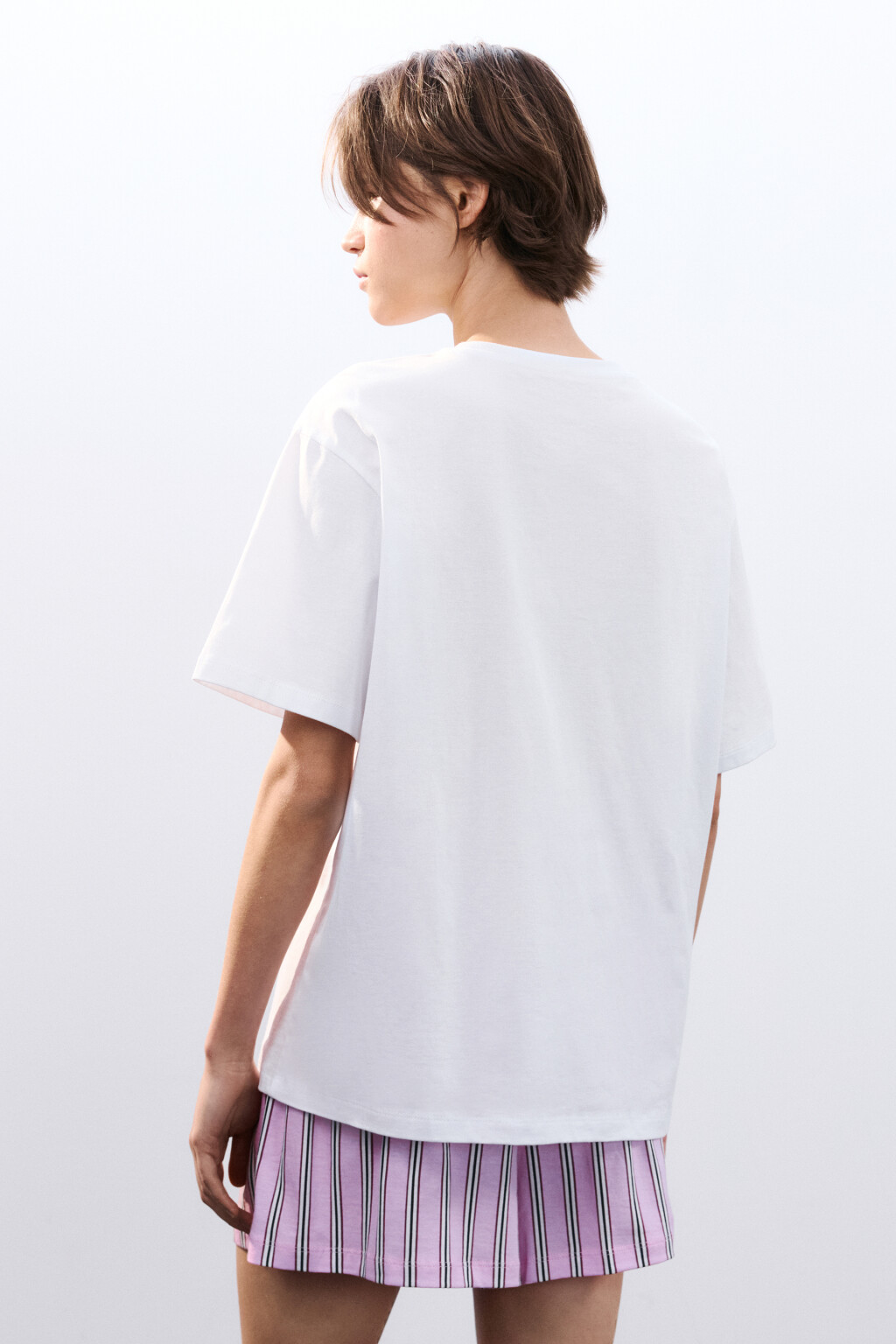 Футболка домашняя с принтом - цвет белый - 3