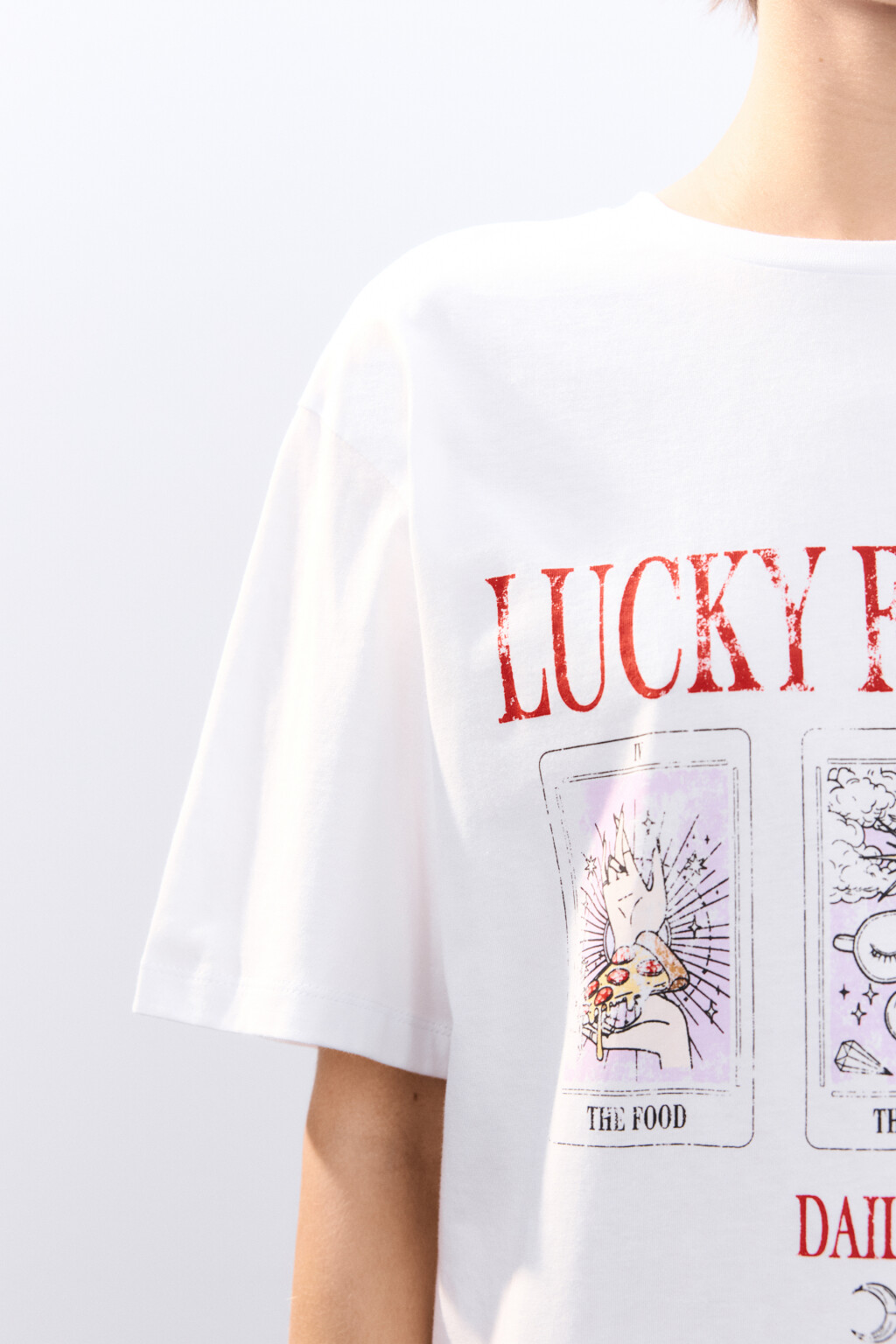 Футболка домашняя с принтом - цвет белый - 6