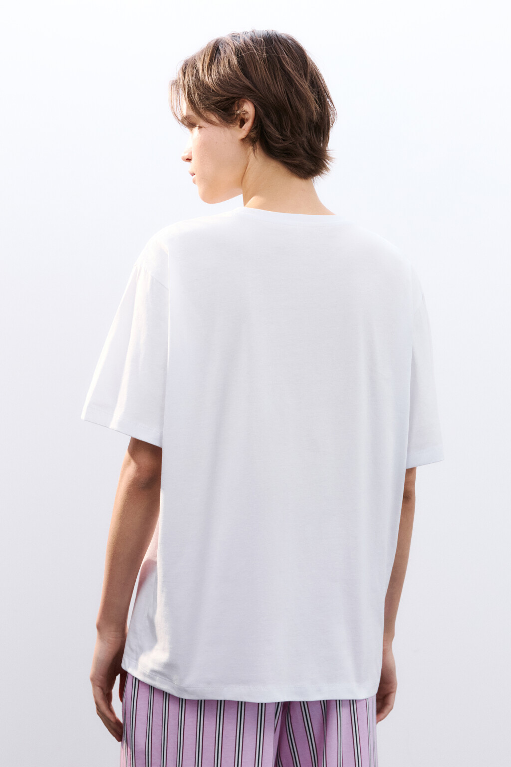 Футболка домашняя с принтом - цвет белый - 3