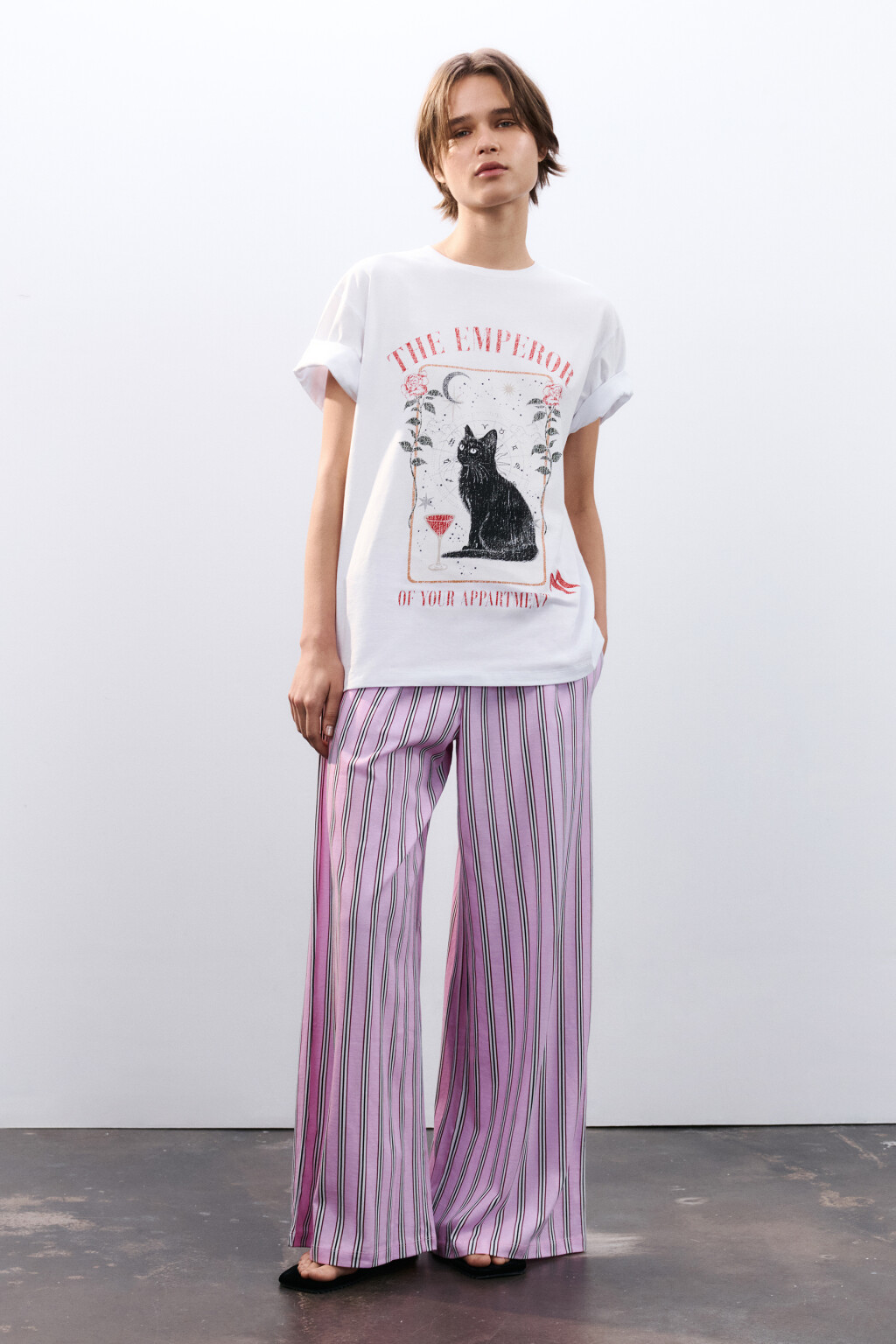 Футболка домашняя с принтом - цвет белый - 4