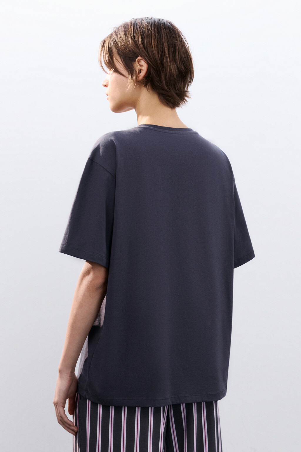 Футболка домашняя с принтом - цвет серый - 3