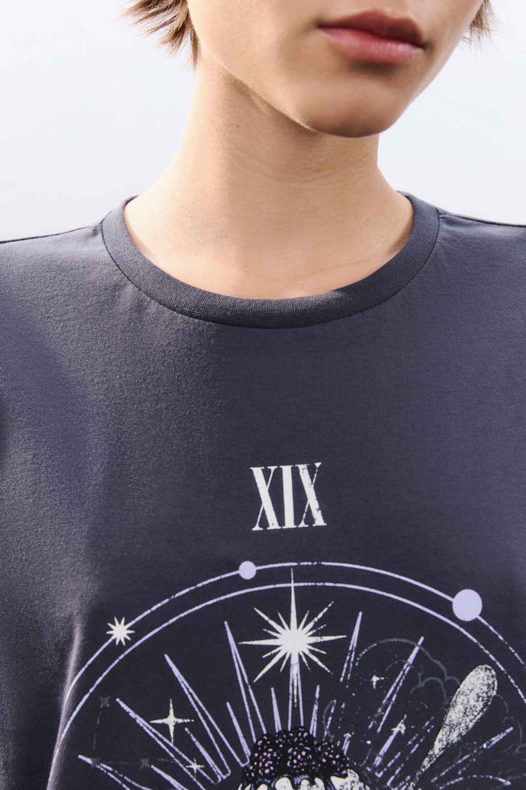 Футболка домашняя с принтом - цвет серый - 5