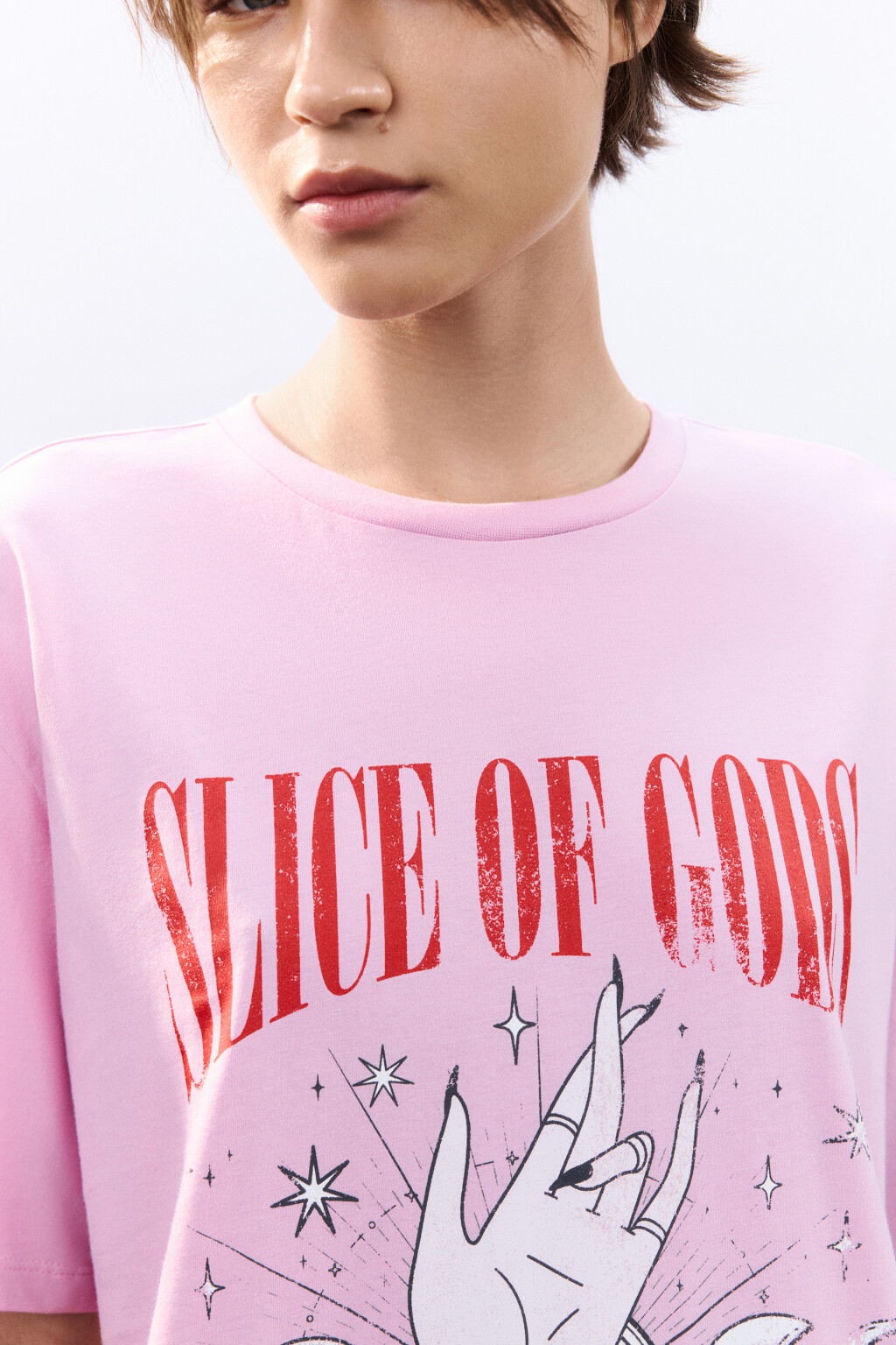 Футболка домашняя с принтом - цвет розовый - 4