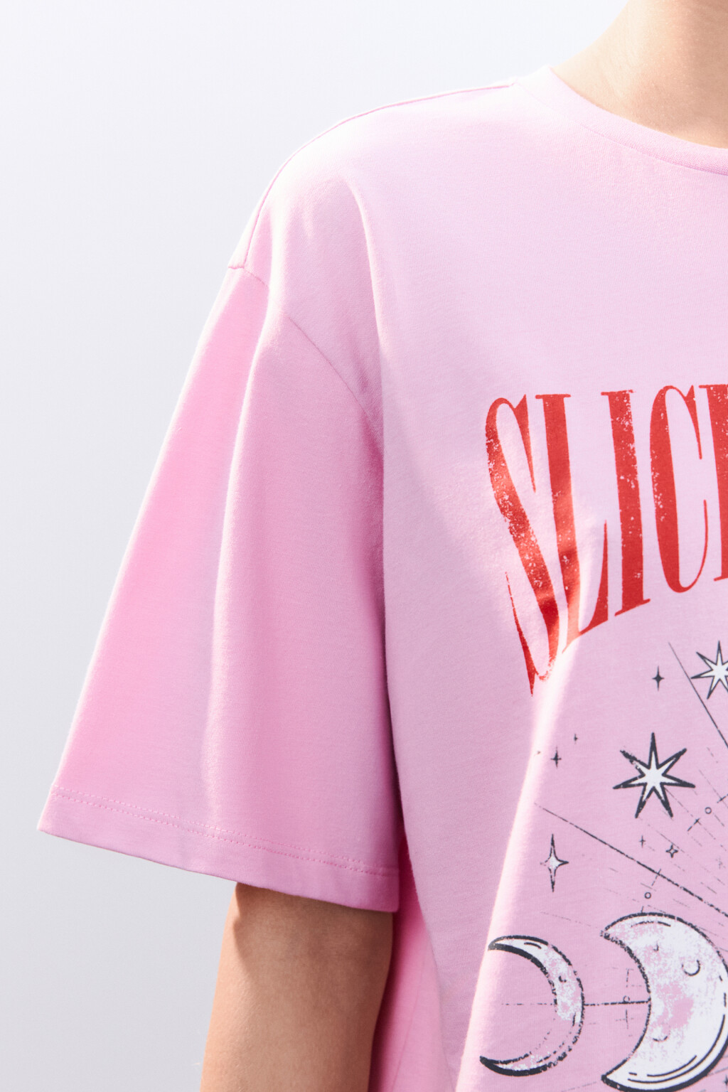 Футболка домашняя с принтом - цвет розовый - 5