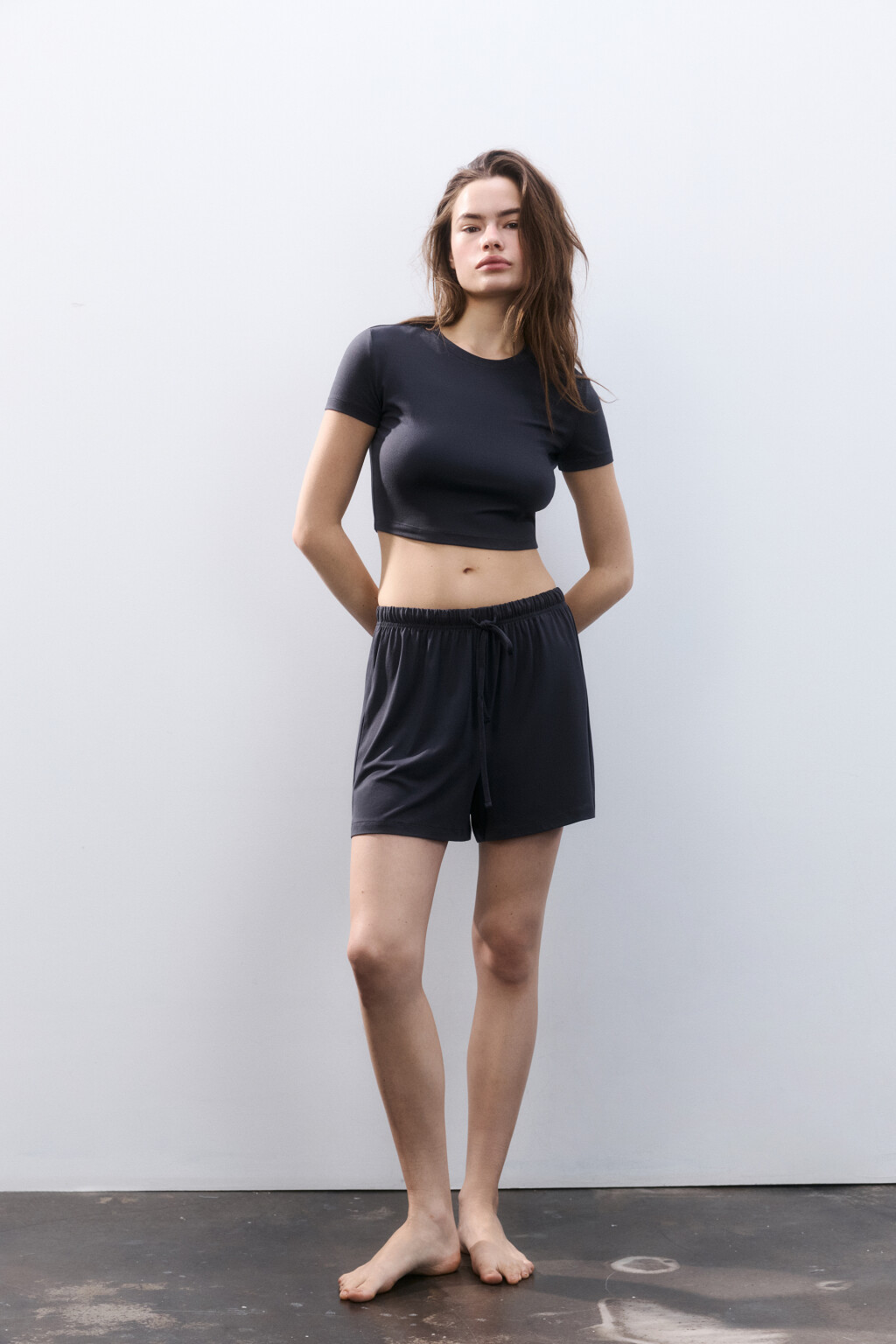 Футболка-топ домашняя трикотажная - цвет серый - 4