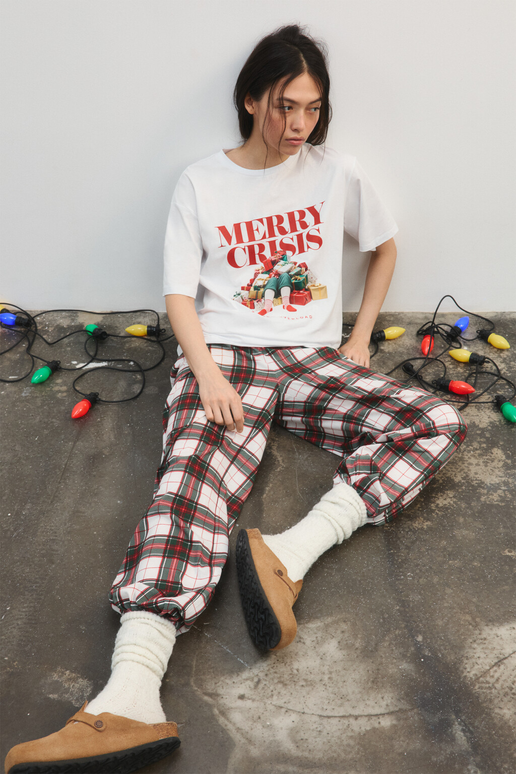 Футболка с рождественским принтом - цвет белый - 2