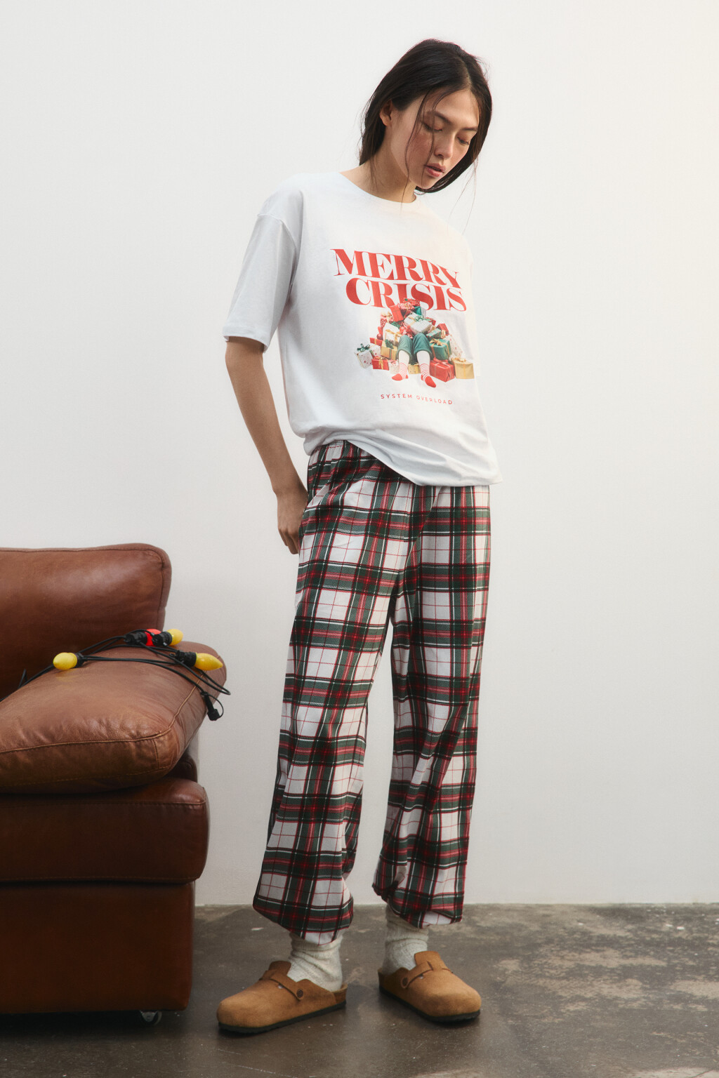 Футболка с рождественским принтом - цвет белый - 5