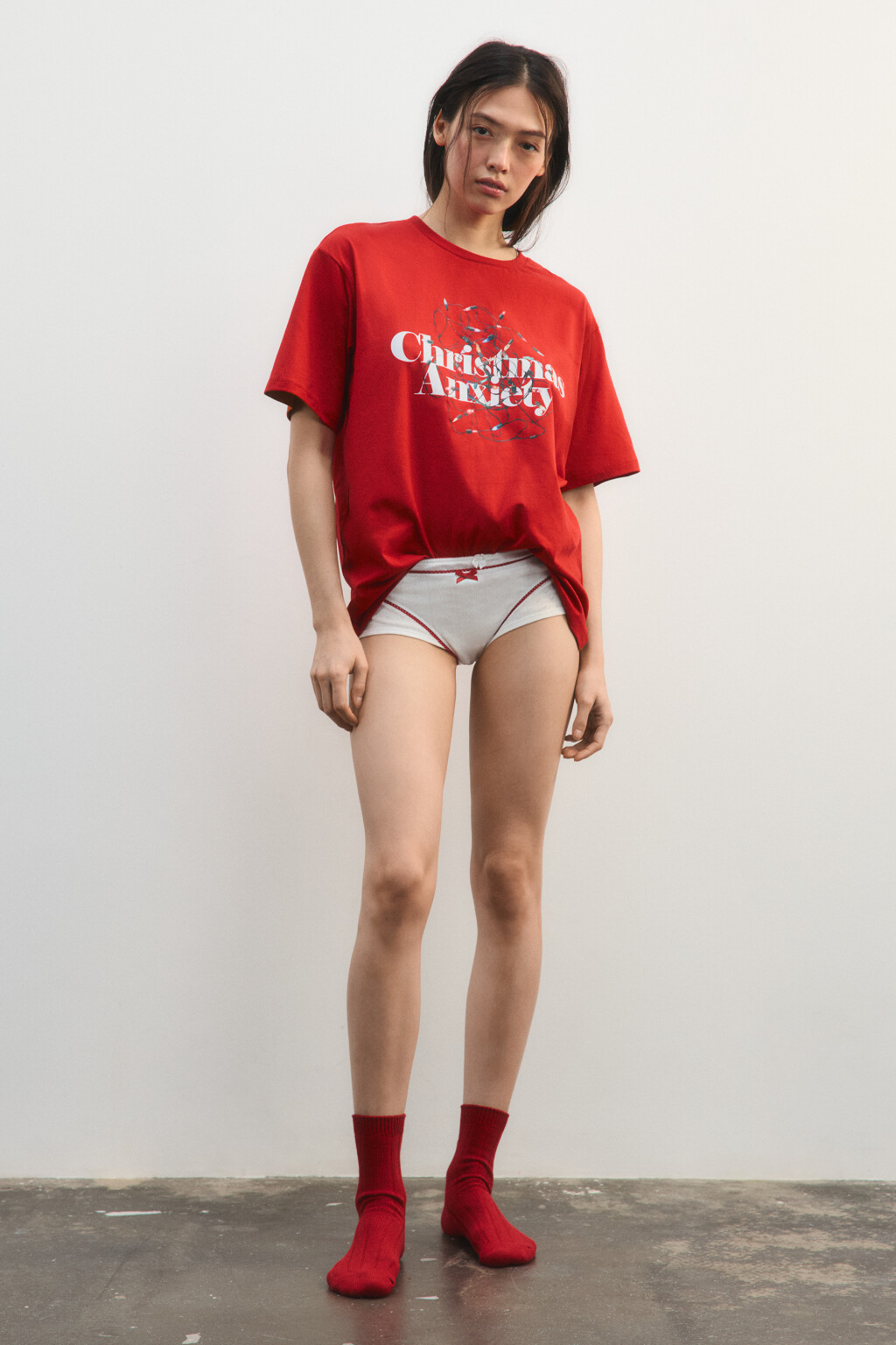 Футболка с рождественским принтом - цвет красный - 7