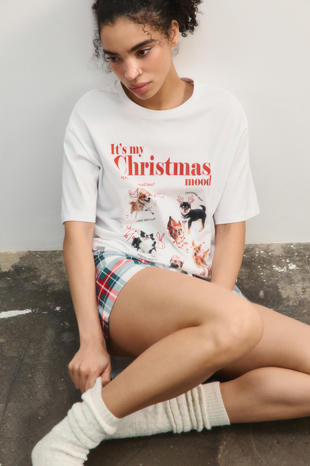 Футболка с рождественским принтом - цвет мультиколор - 1