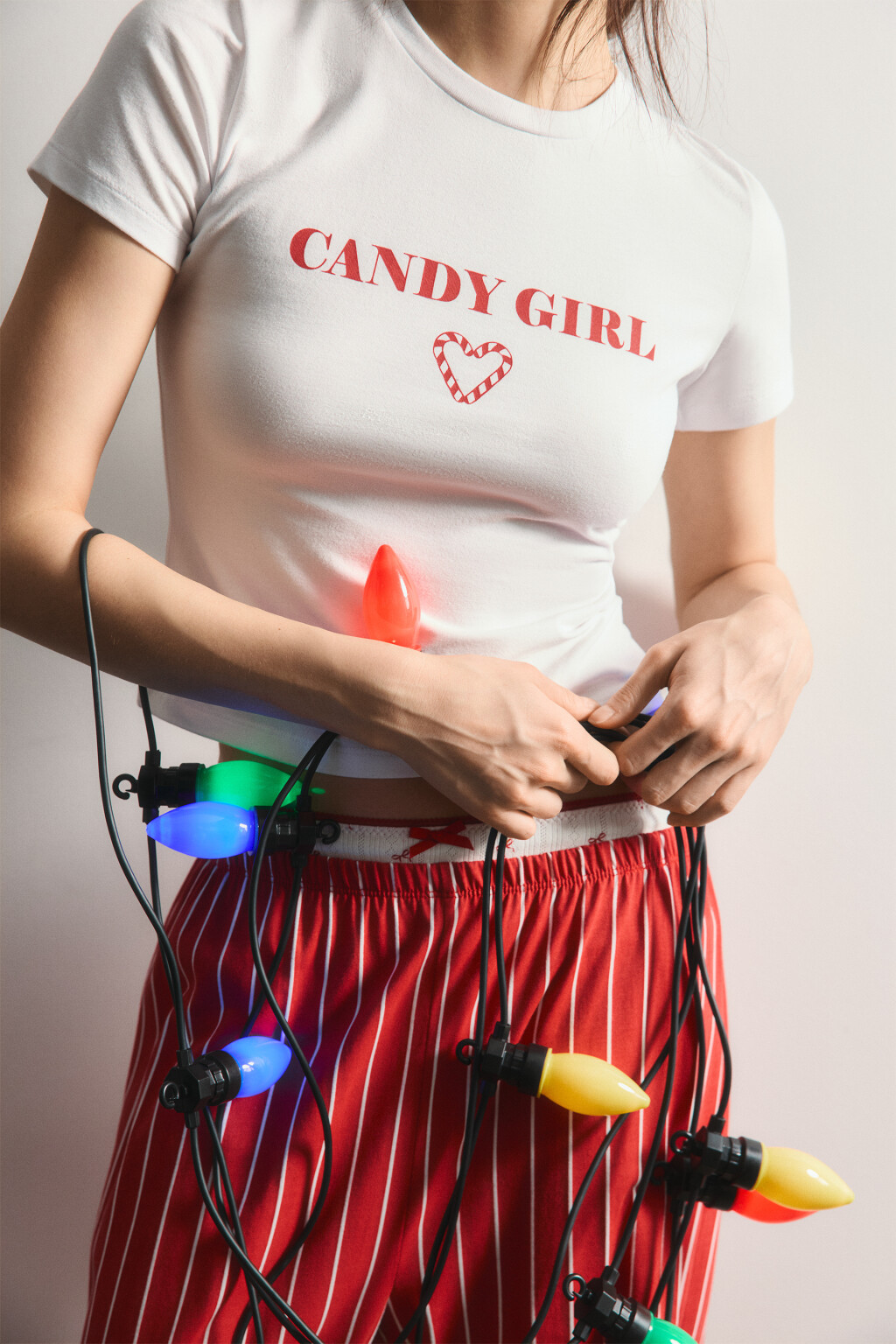 Футболка-топ домашняя с принтом - цвет белый - 3