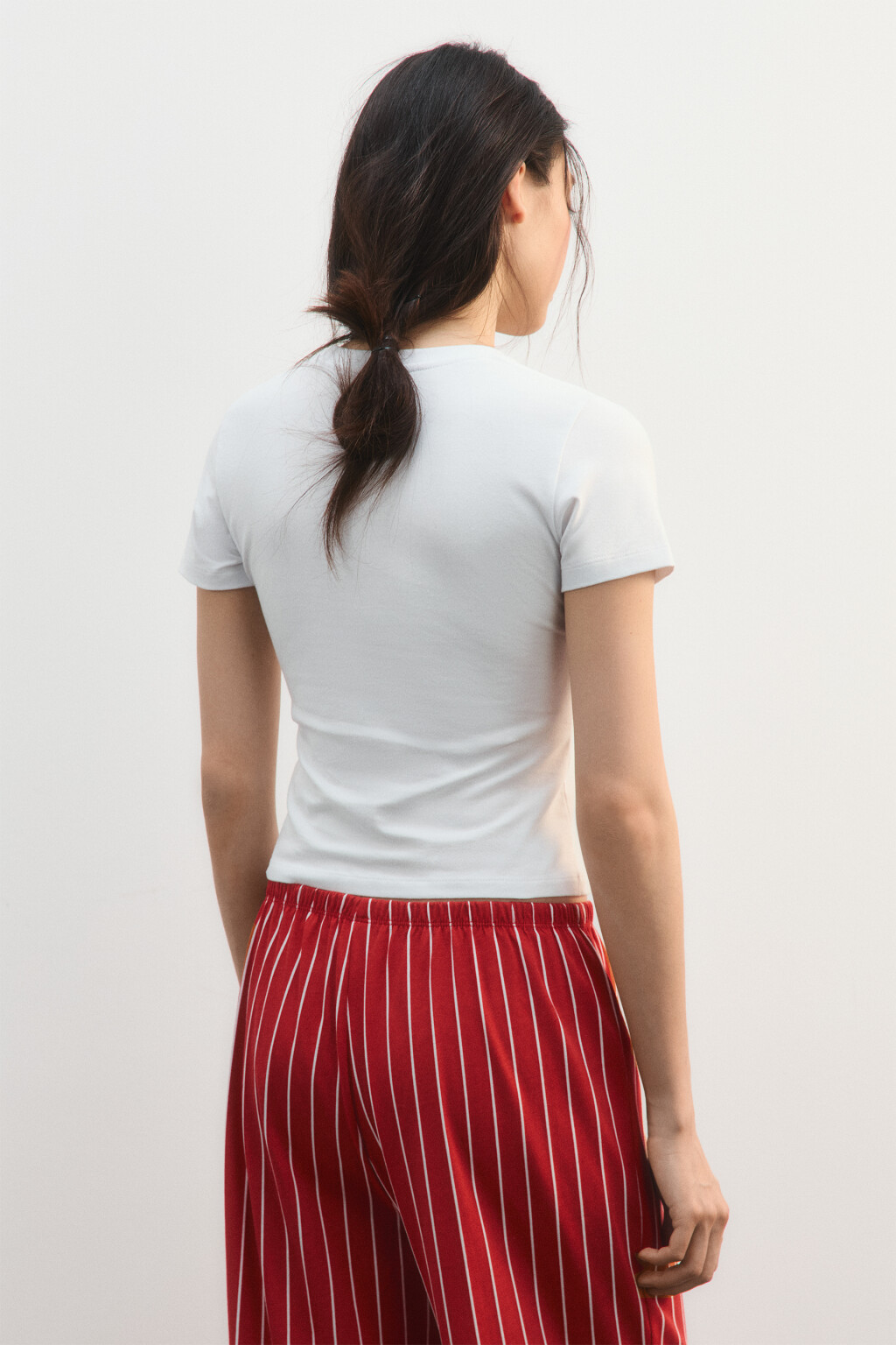 Футболка-топ домашняя с принтом - цвет белый - 5