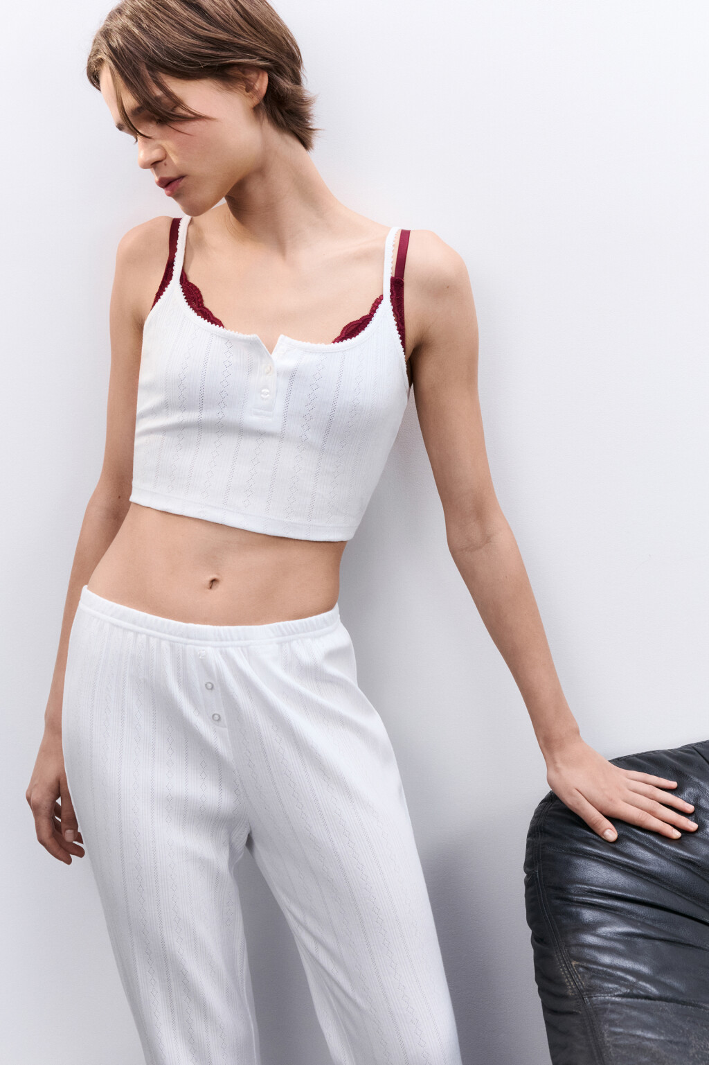 Майка домашняя с застежкой - цвет ванильный - 1