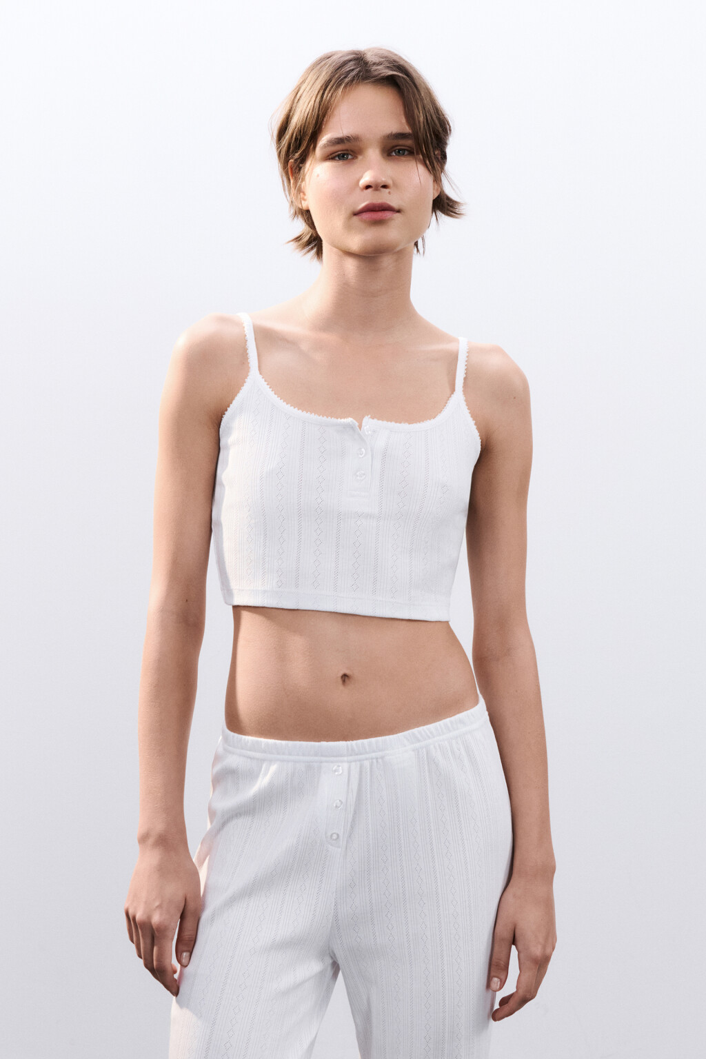 Майка домашняя с застежкой - цвет ванильный - 2