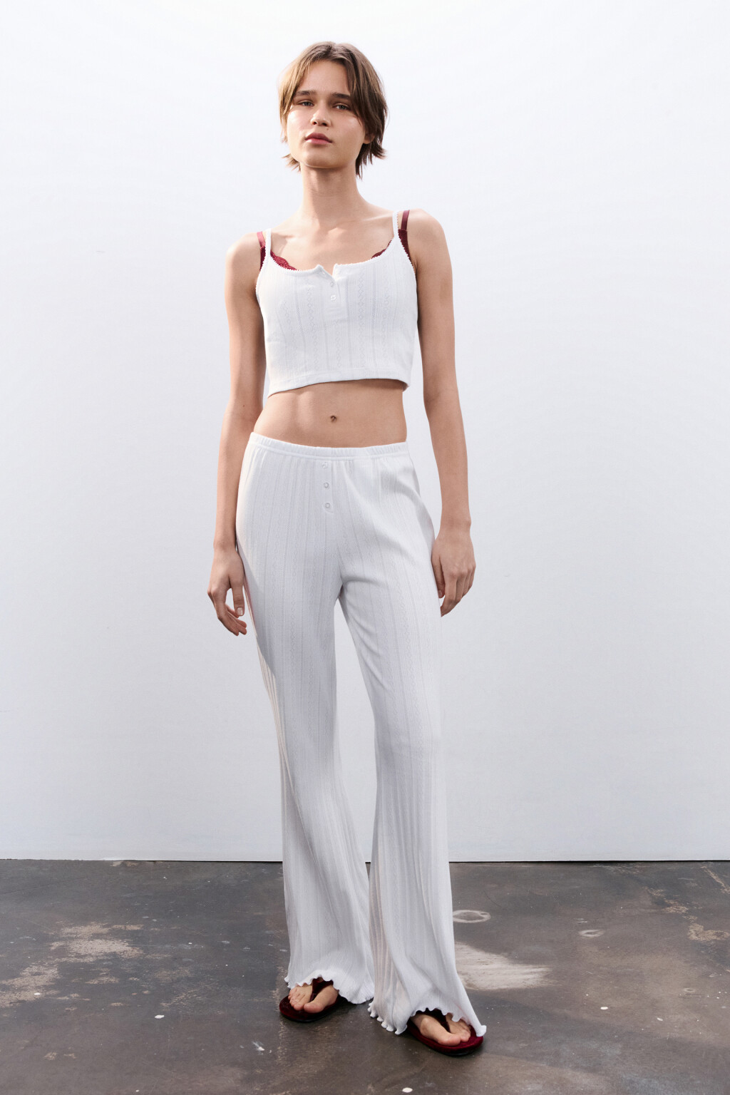 Майка домашняя с застежкой - цвет ванильный - 4