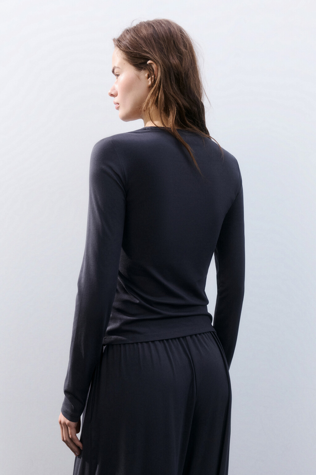 Лонгслив домашний трикотажный - цвет серый - 3