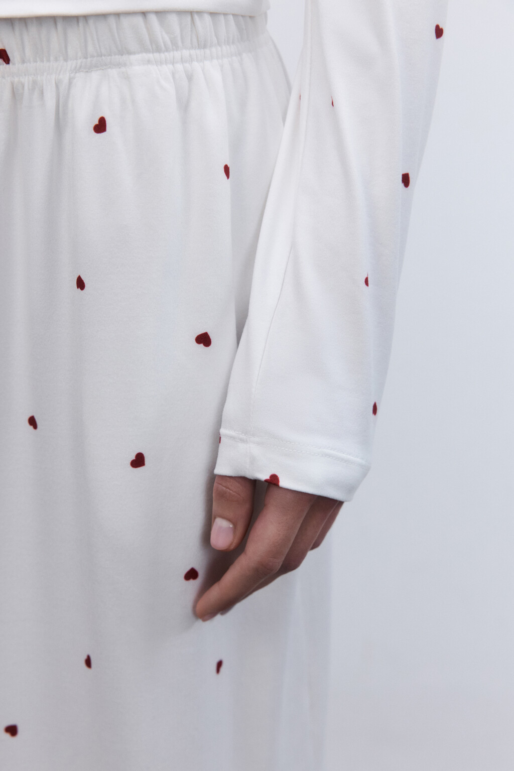 Лонгслив домашний трикотажный - цвет красный - 6