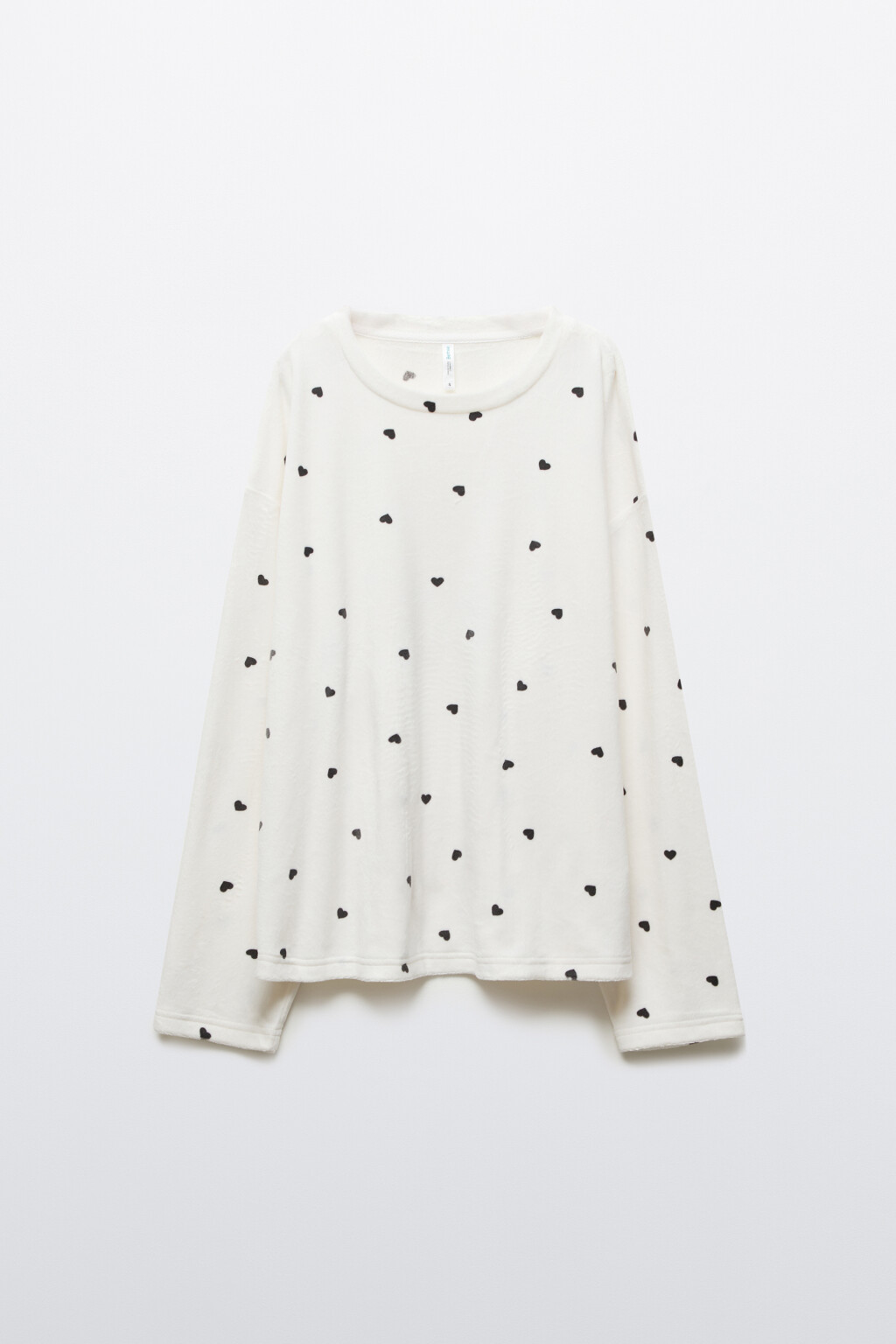 Лонгслив домашний велюровый с принтом - цвет серый - 7