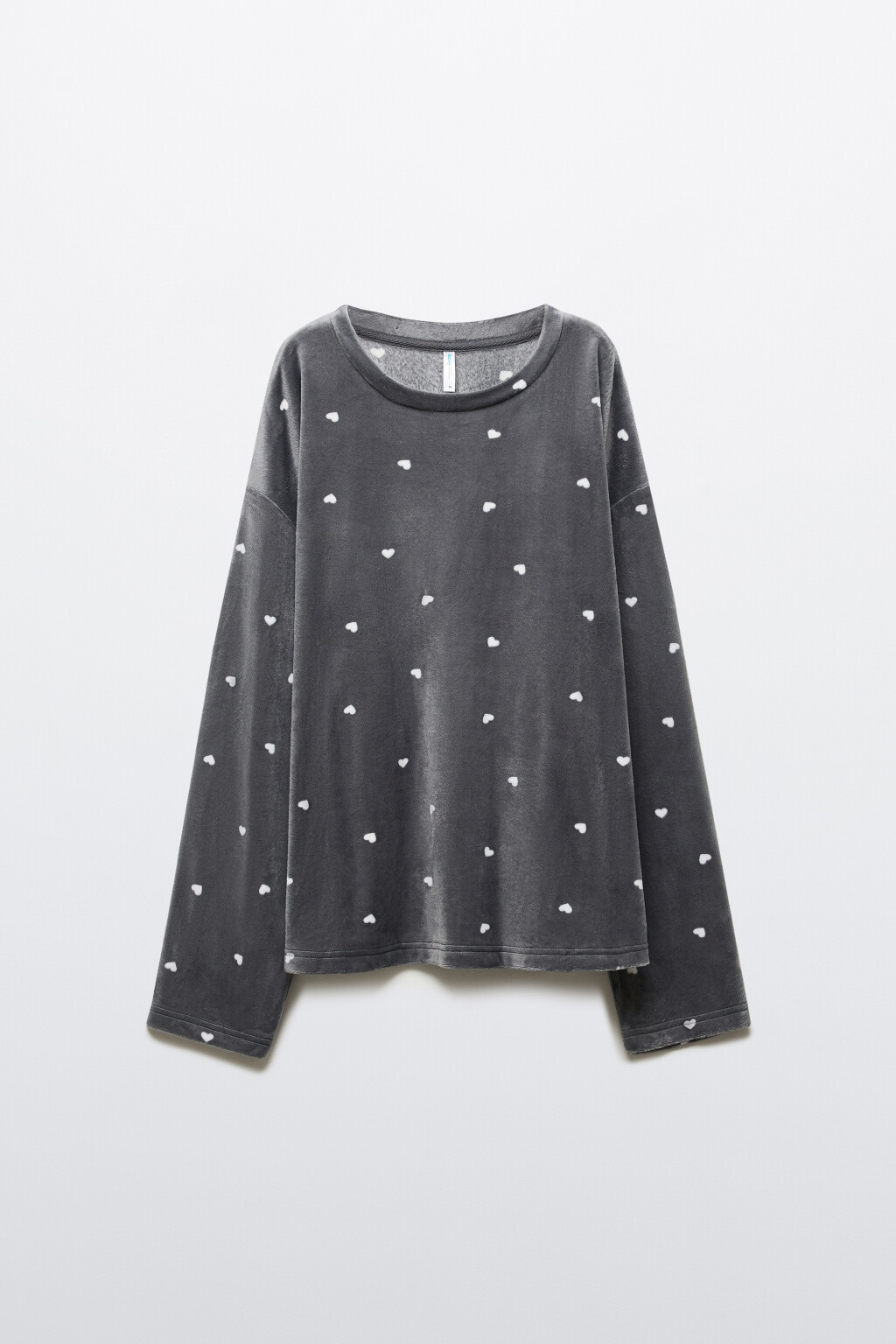 Лонгслив домашний велюровый с принтом - цвет бежевый - 7