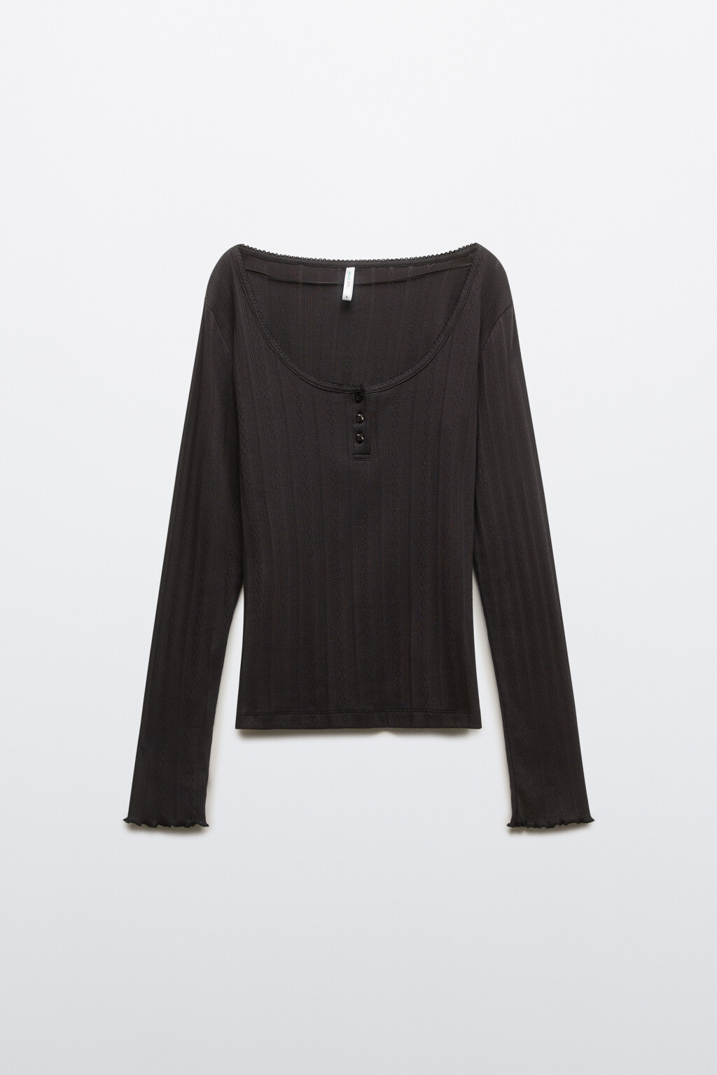 Лонгслив домашний с застежкой - цвет серый - 8