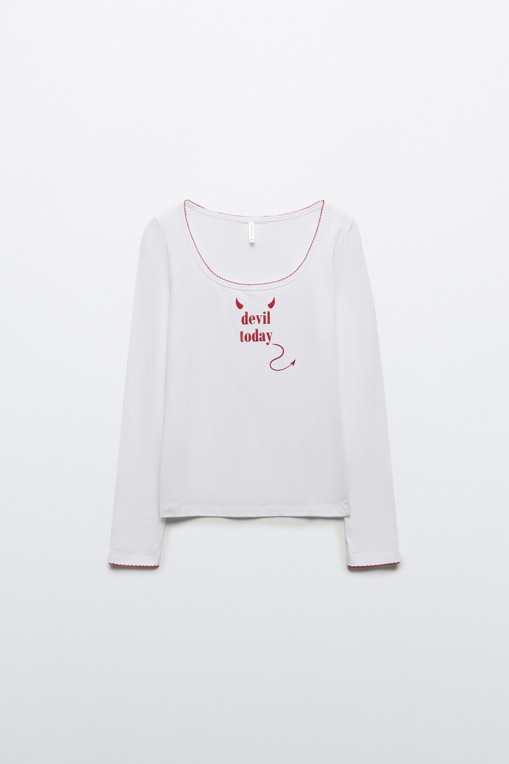 Лонгслив домашний с надписью - цвет белый - 8