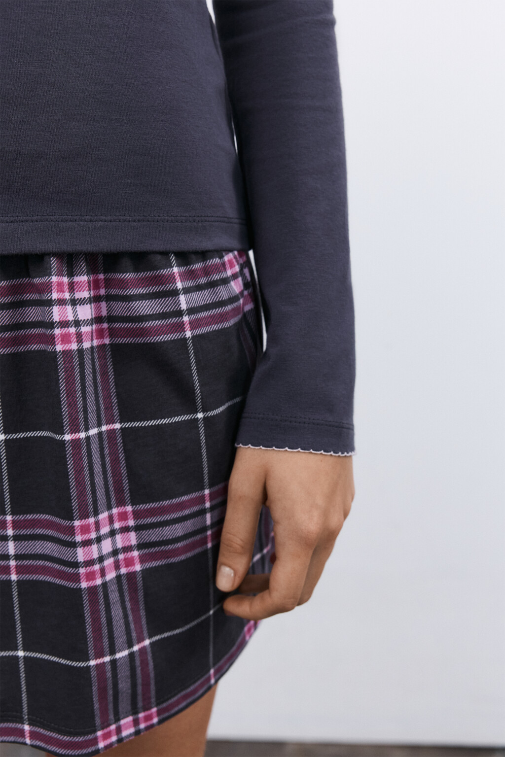 Лонгслив домашний с надписью - цвет серый - 6