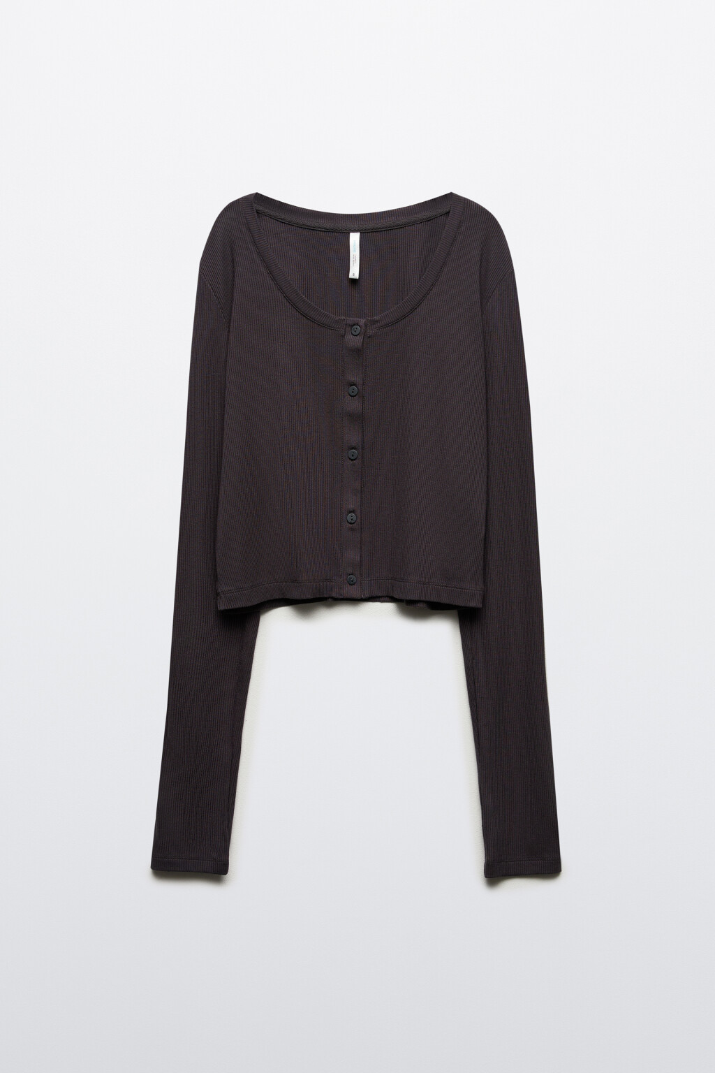 Лонгслив на пуговицах домашний - цвет серый - 7