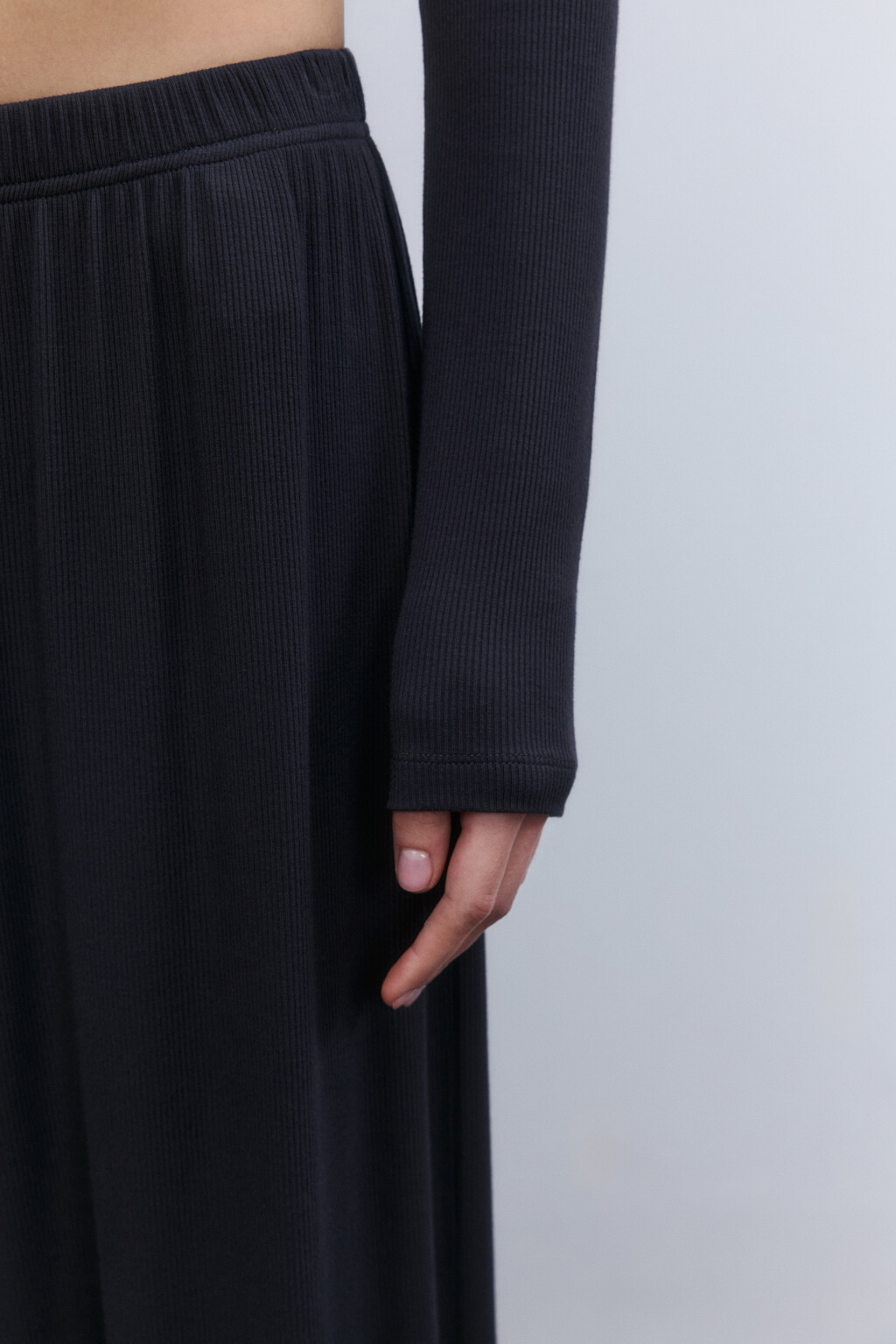 Лонгслив на пуговицах домашний - цвет серый - 6