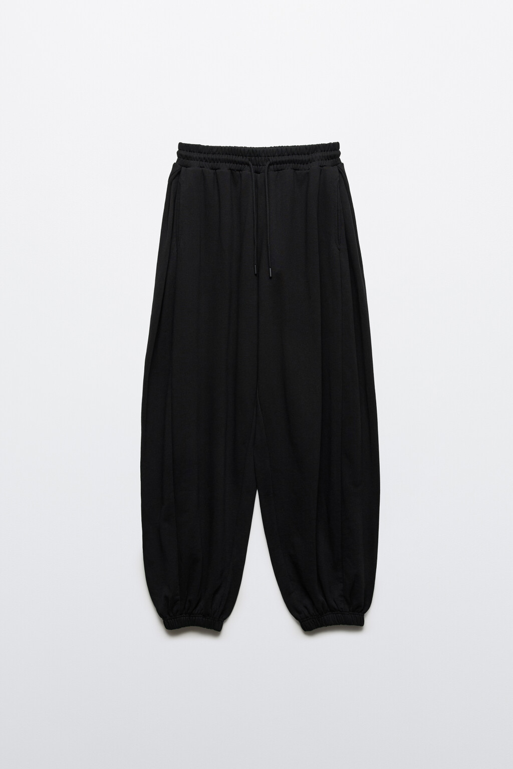 Брюки-джоггеры из футера - цвет черный - 7