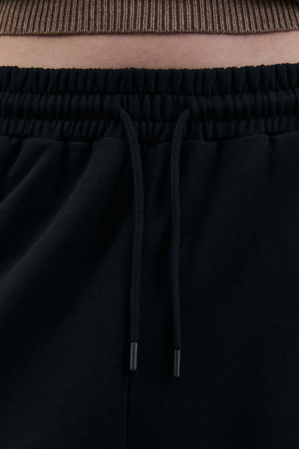 Брюки-джоггеры из футера - цвет черный - 5