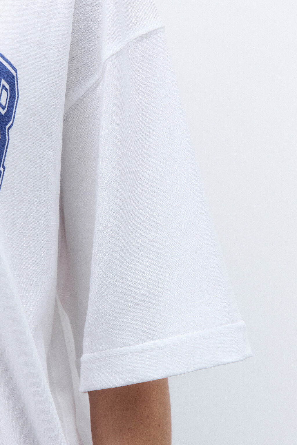 Футболка oversize с принтом - цвет белый - 6