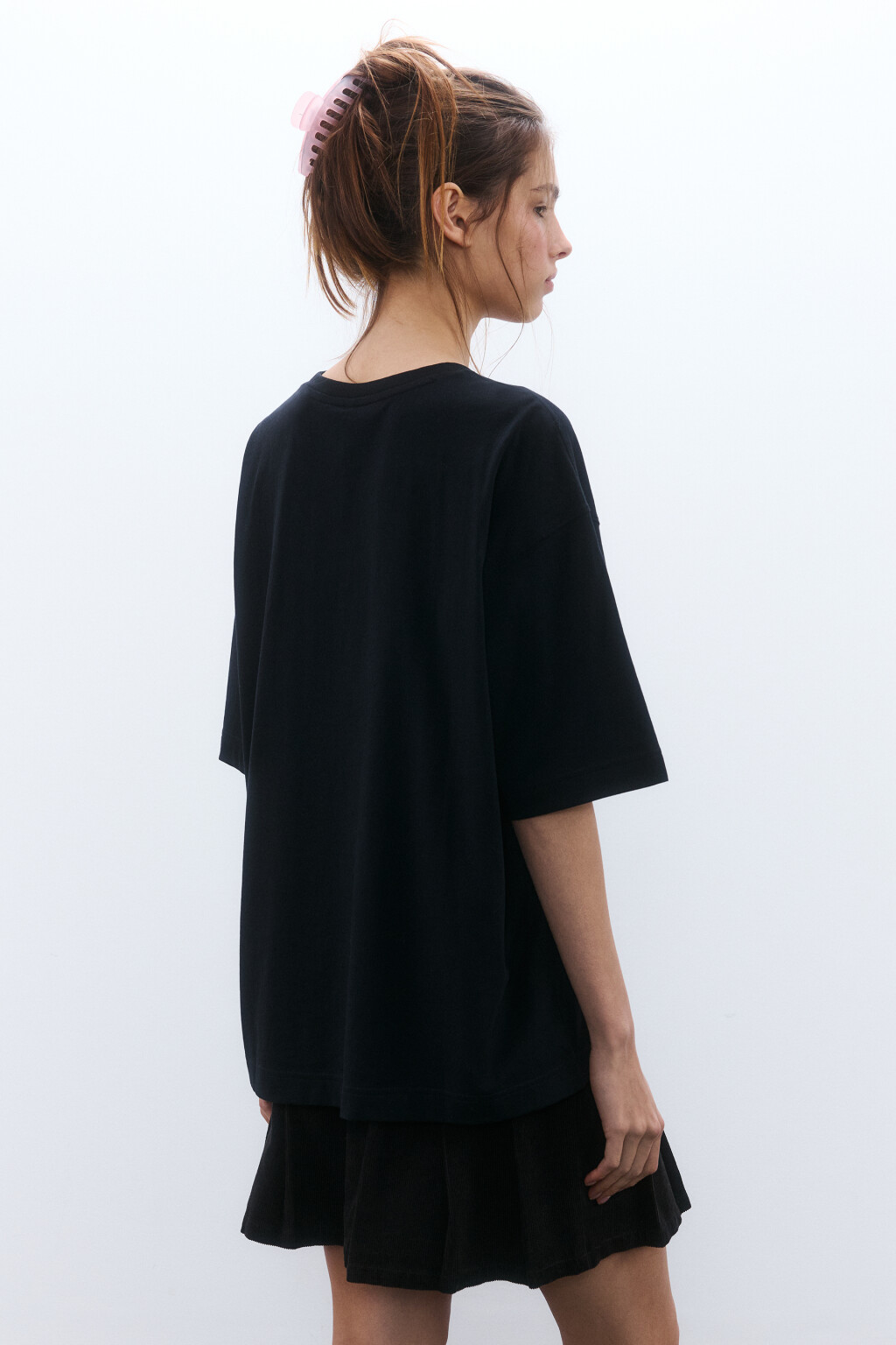 Футболка oversize с принтом - цвет черный - 3