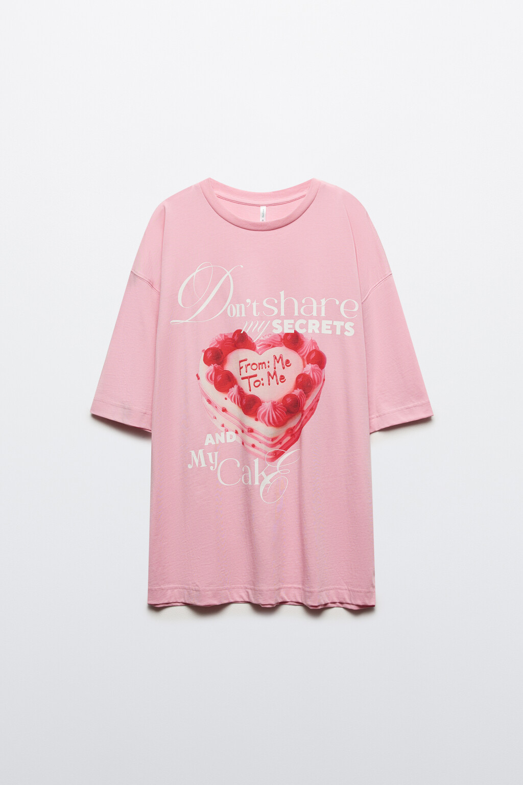 Футболка oversize с принтом - цвет розовый - 7