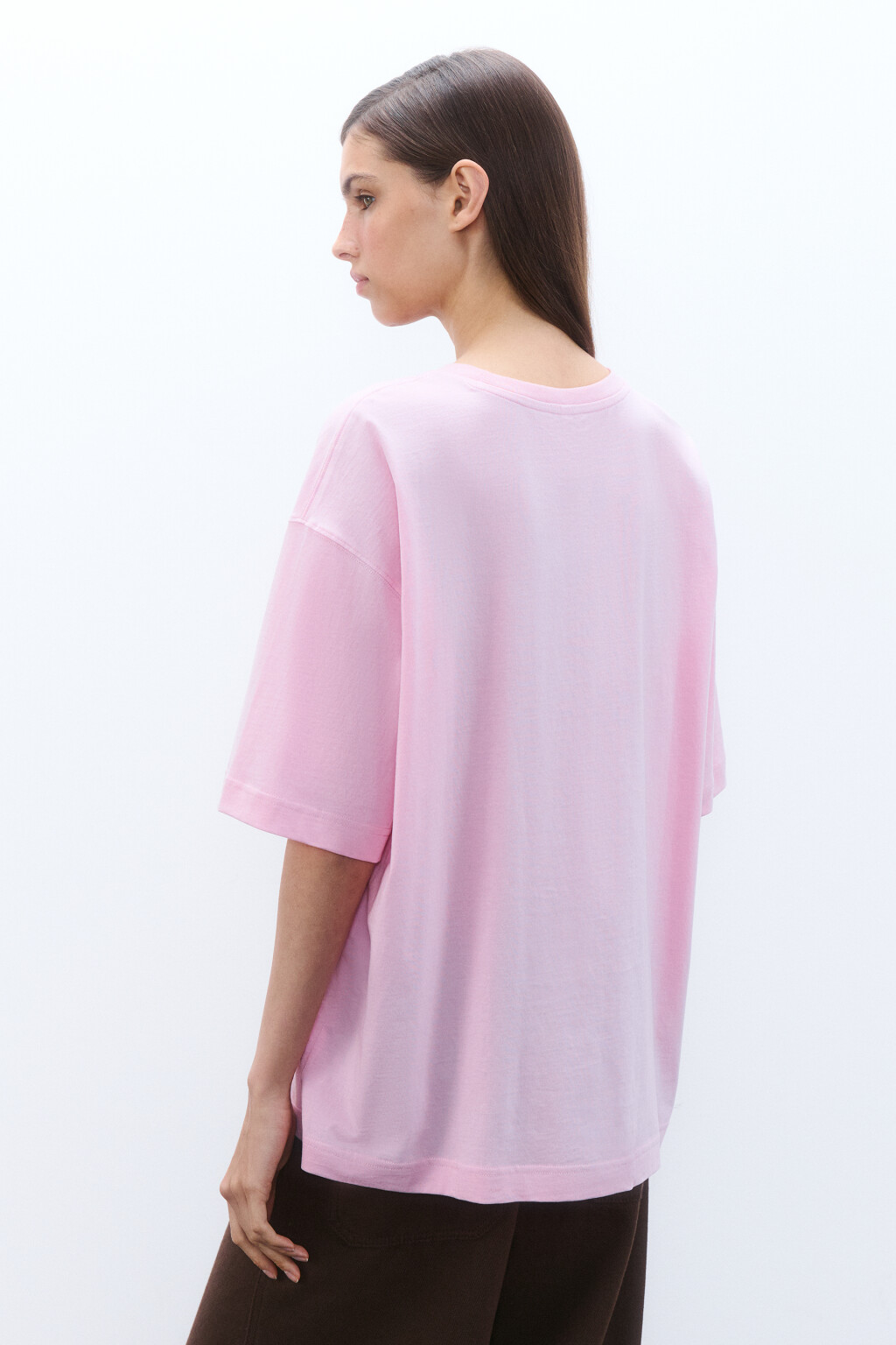 Футболка oversize с принтом - цвет розовый - 3