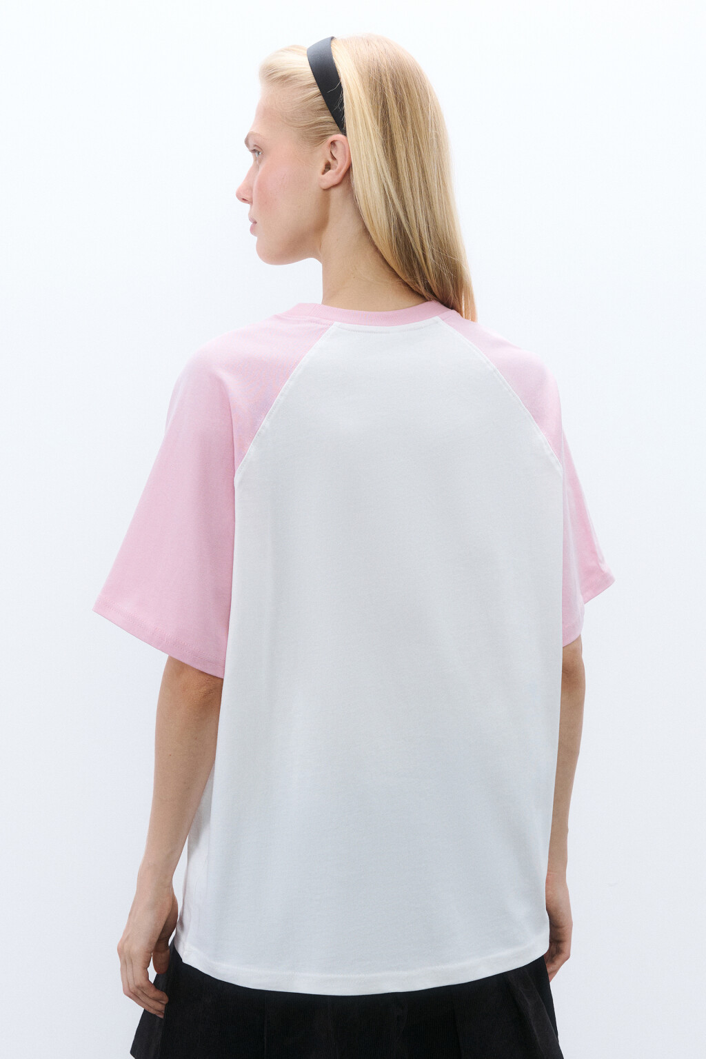 Футболка oversize с принтом - цвет розовый - 5