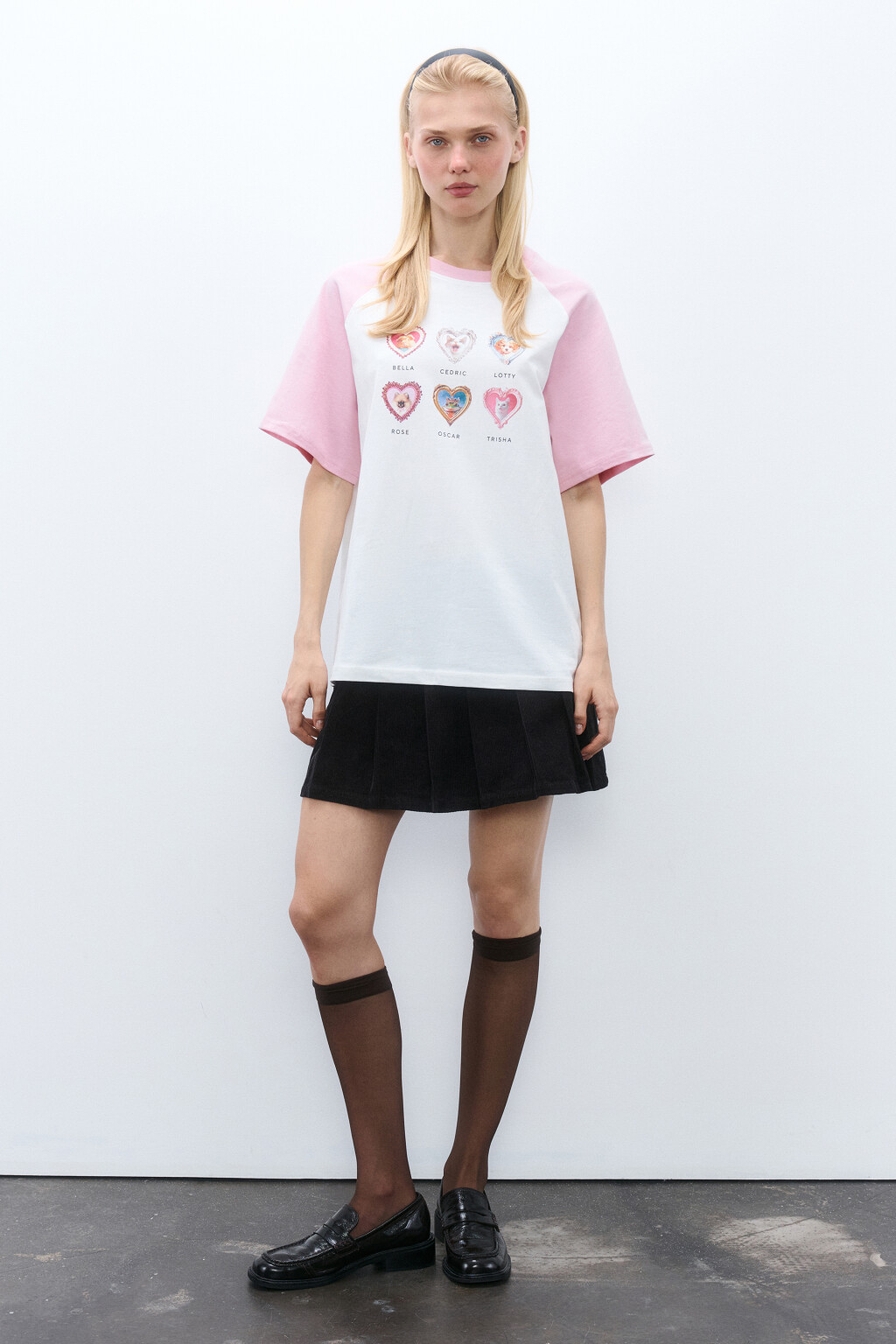 Футболка oversize с принтом - цвет розовый - 6