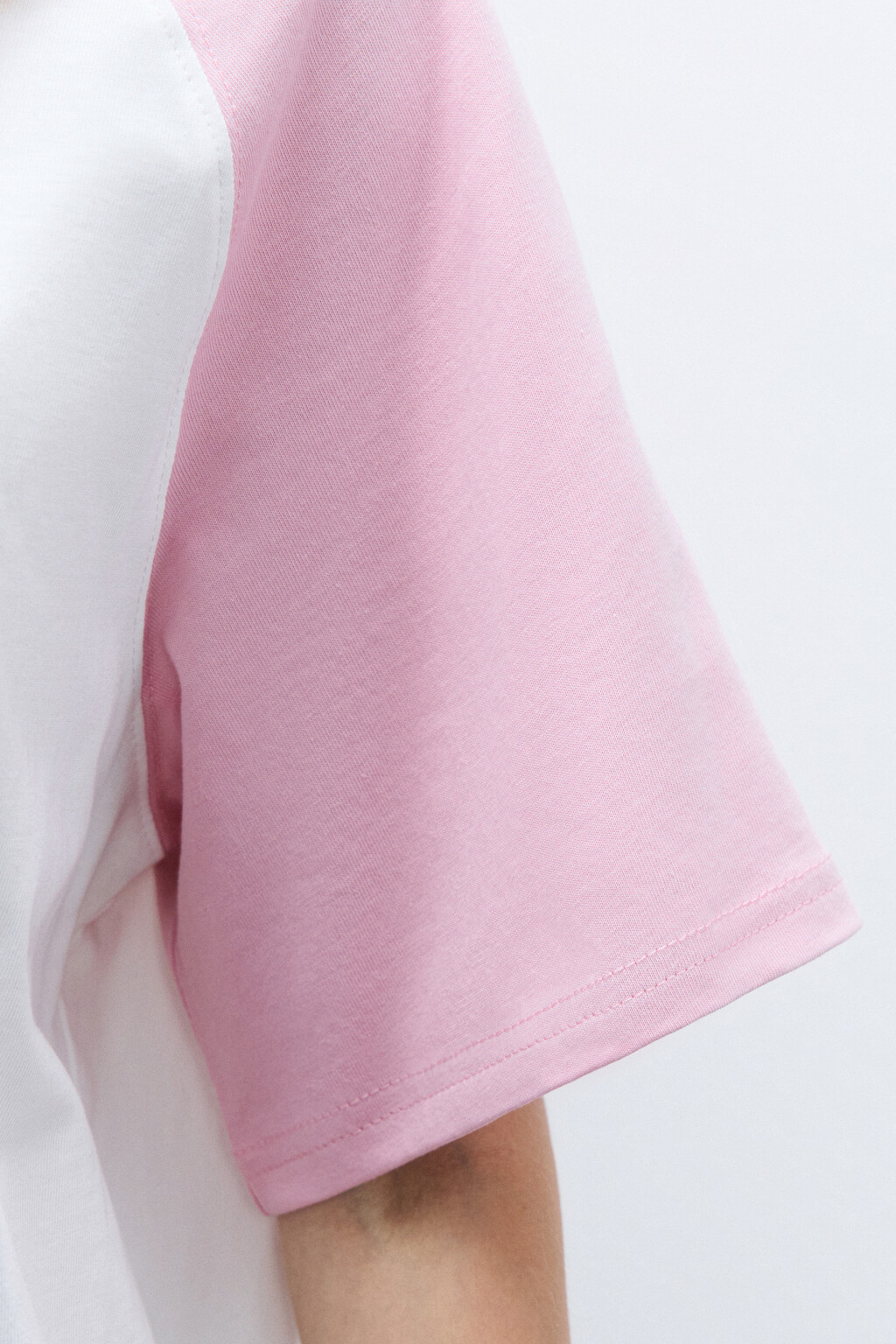 Футболка oversize с принтом - цвет розовый - 8