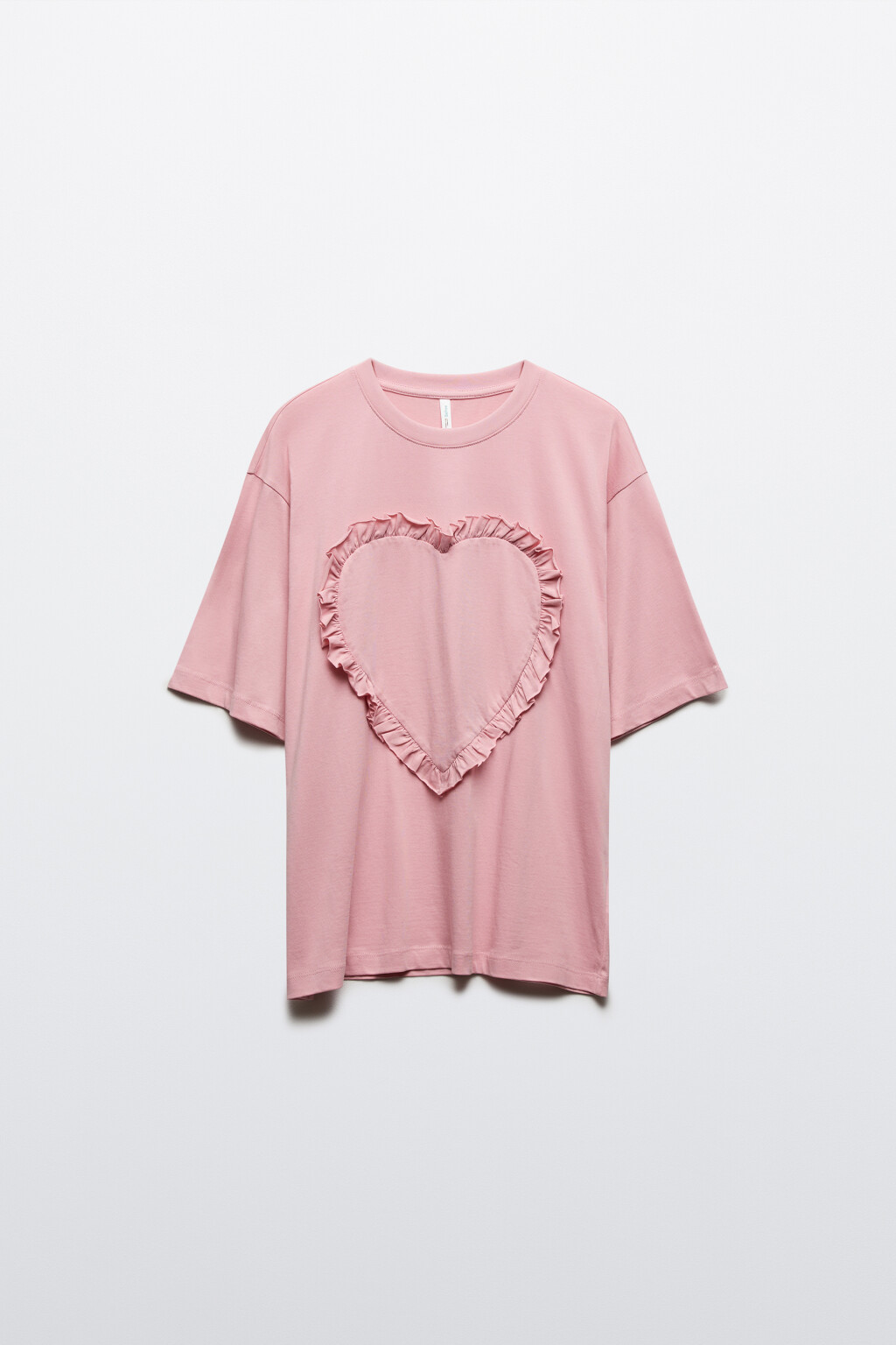 Футболка с сердцем из оборок - цвет розовый - 7