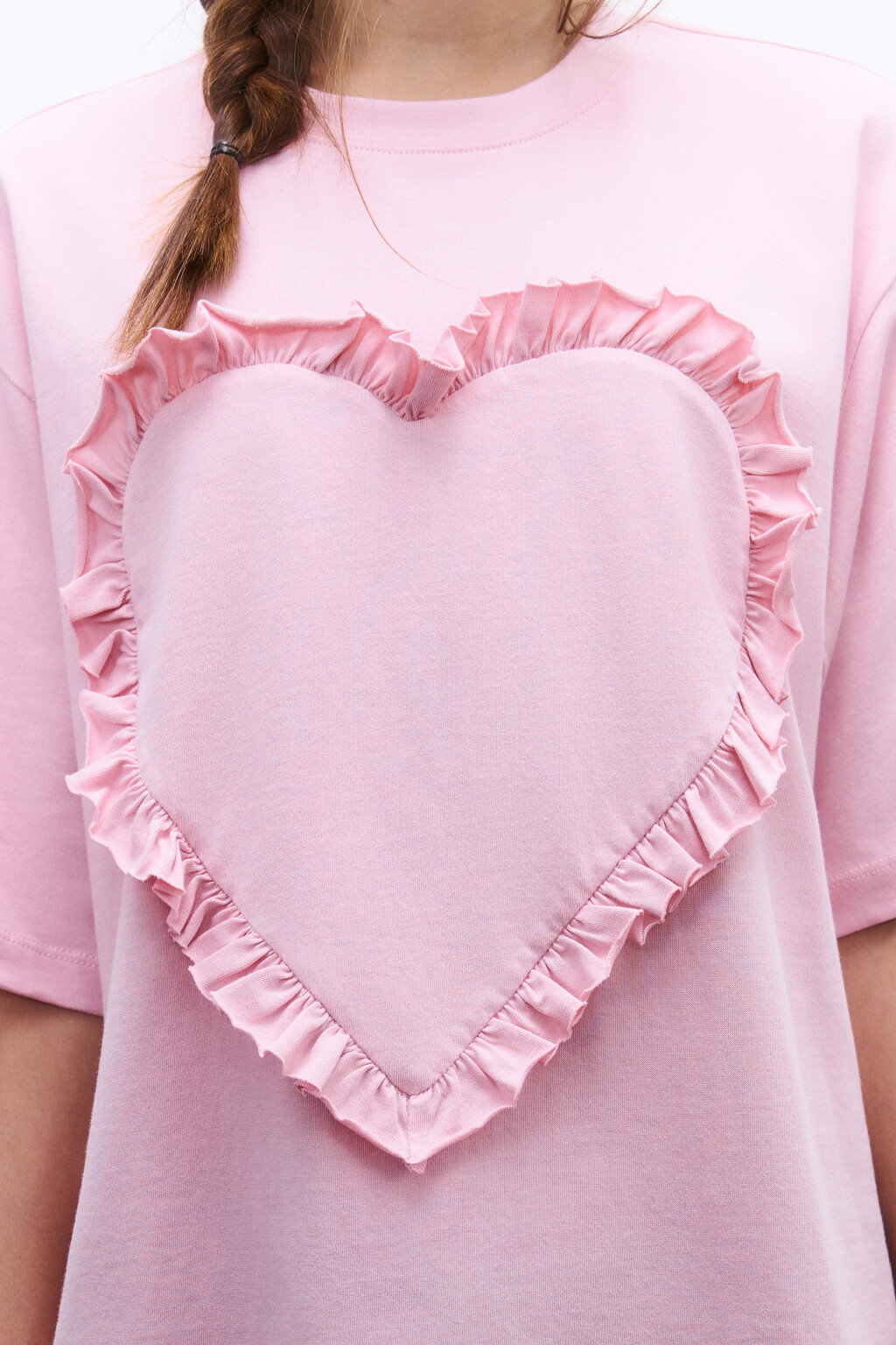 Футболка с сердцем из оборок - цвет розовый - 5