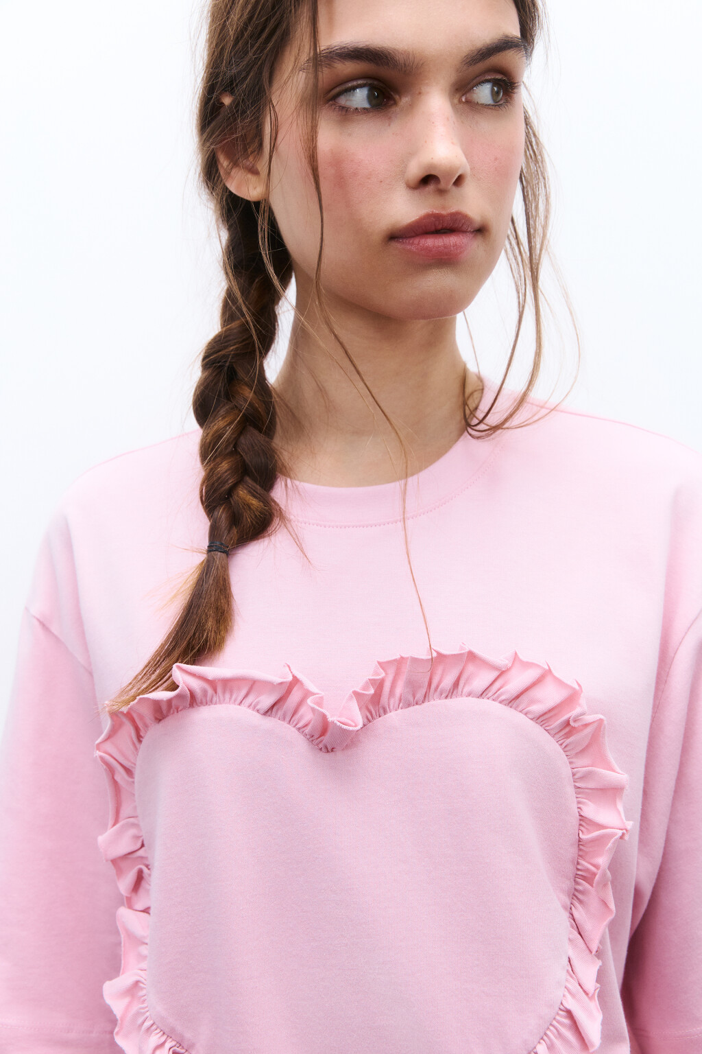 Футболка с сердцем из оборок - цвет розовый - 6