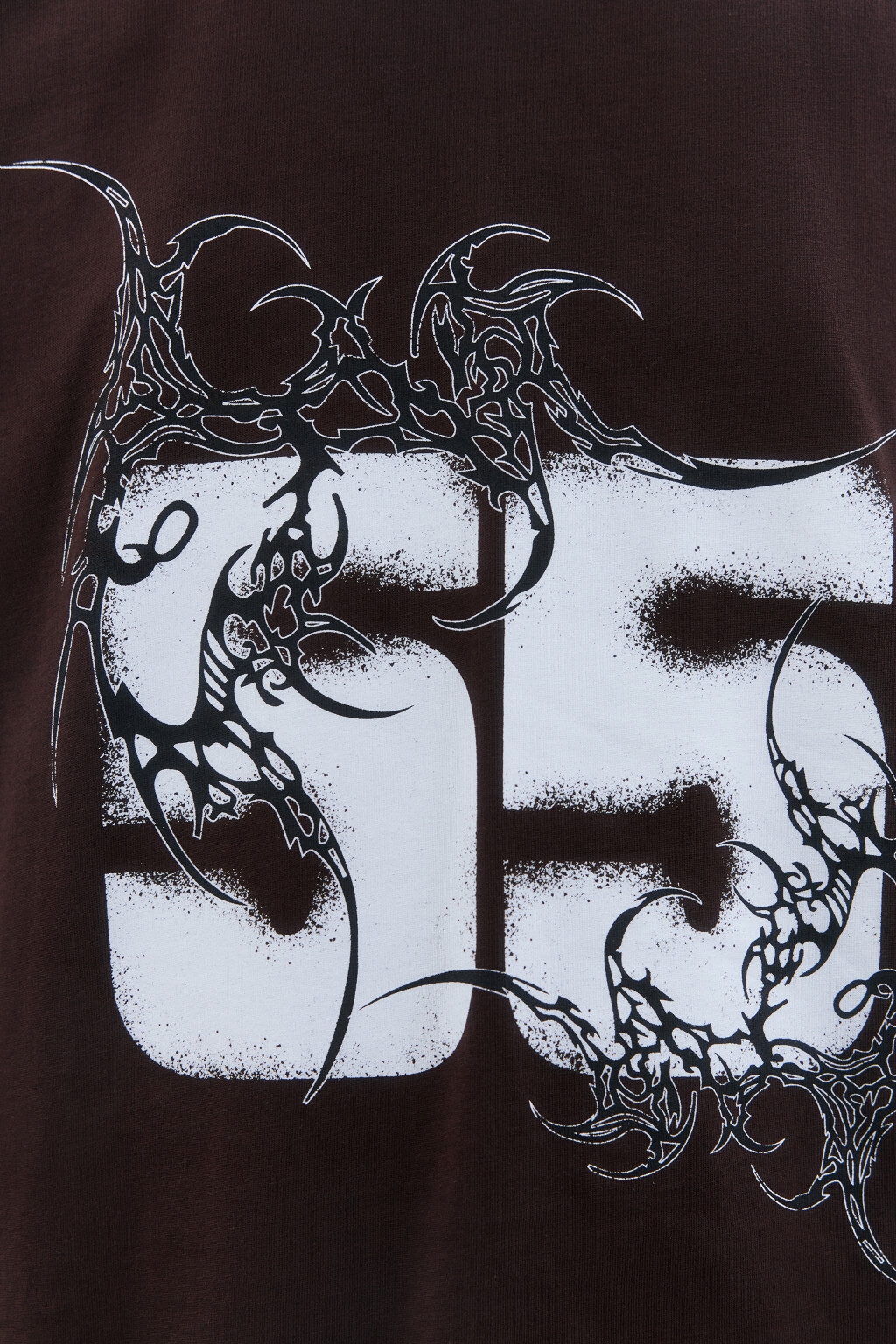 Футболка oversize с принтом - цвет коричневый - 6