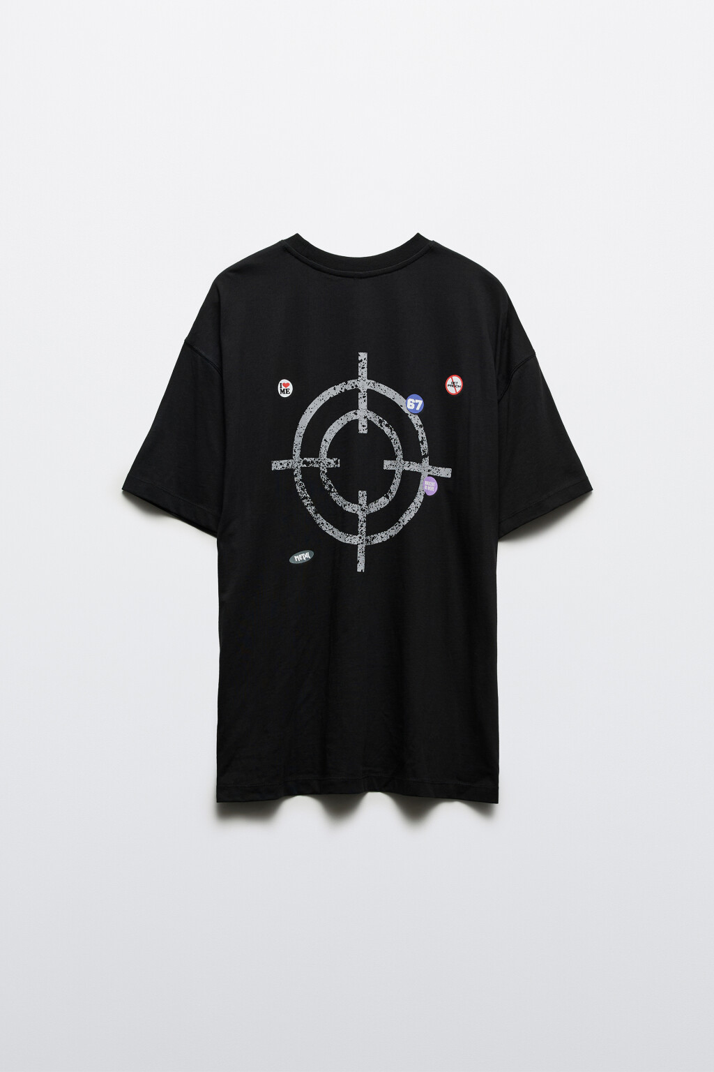 Футболка oversize с принтом - цвет черный - 8