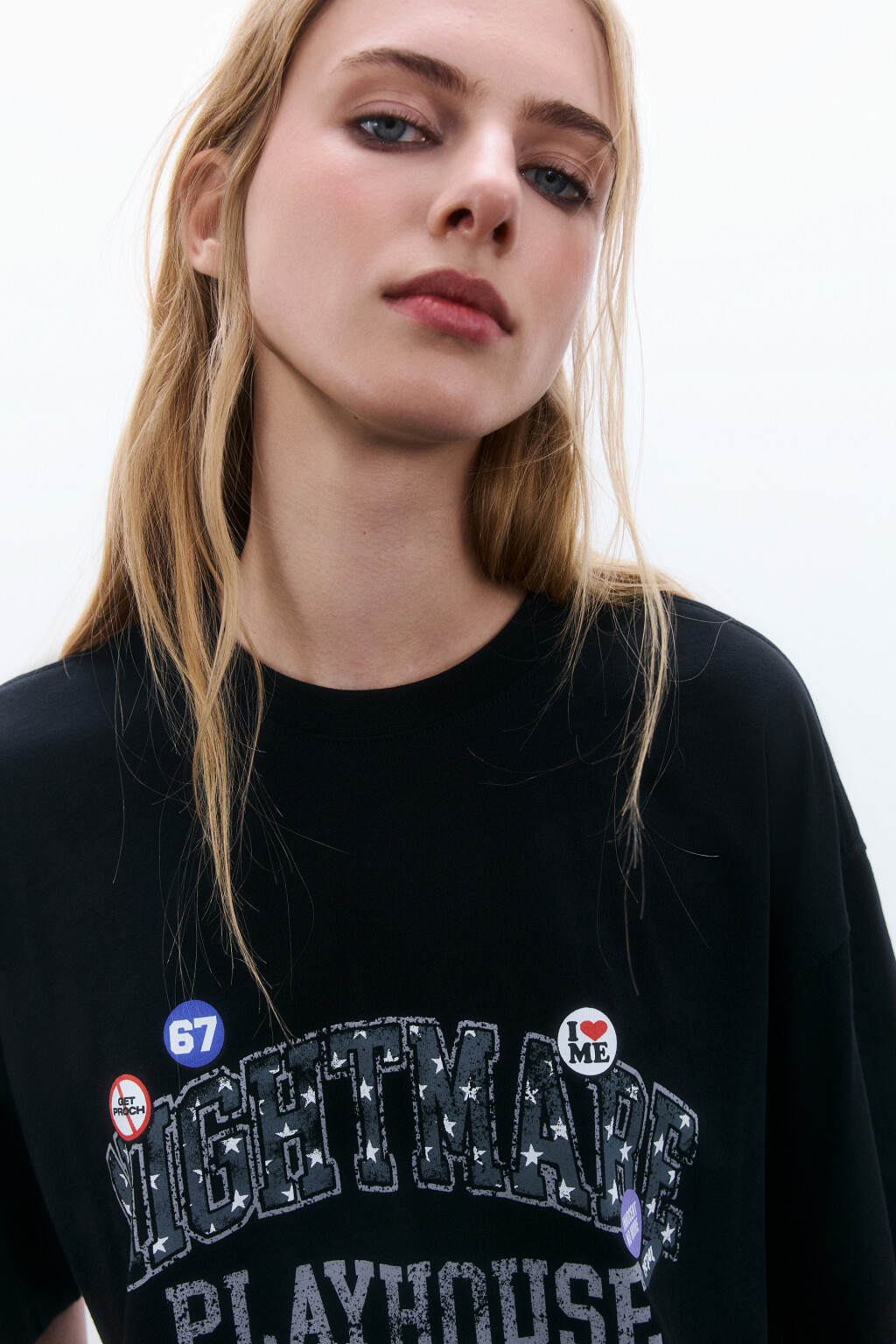 Футболка oversize с принтом - цвет черный - 5