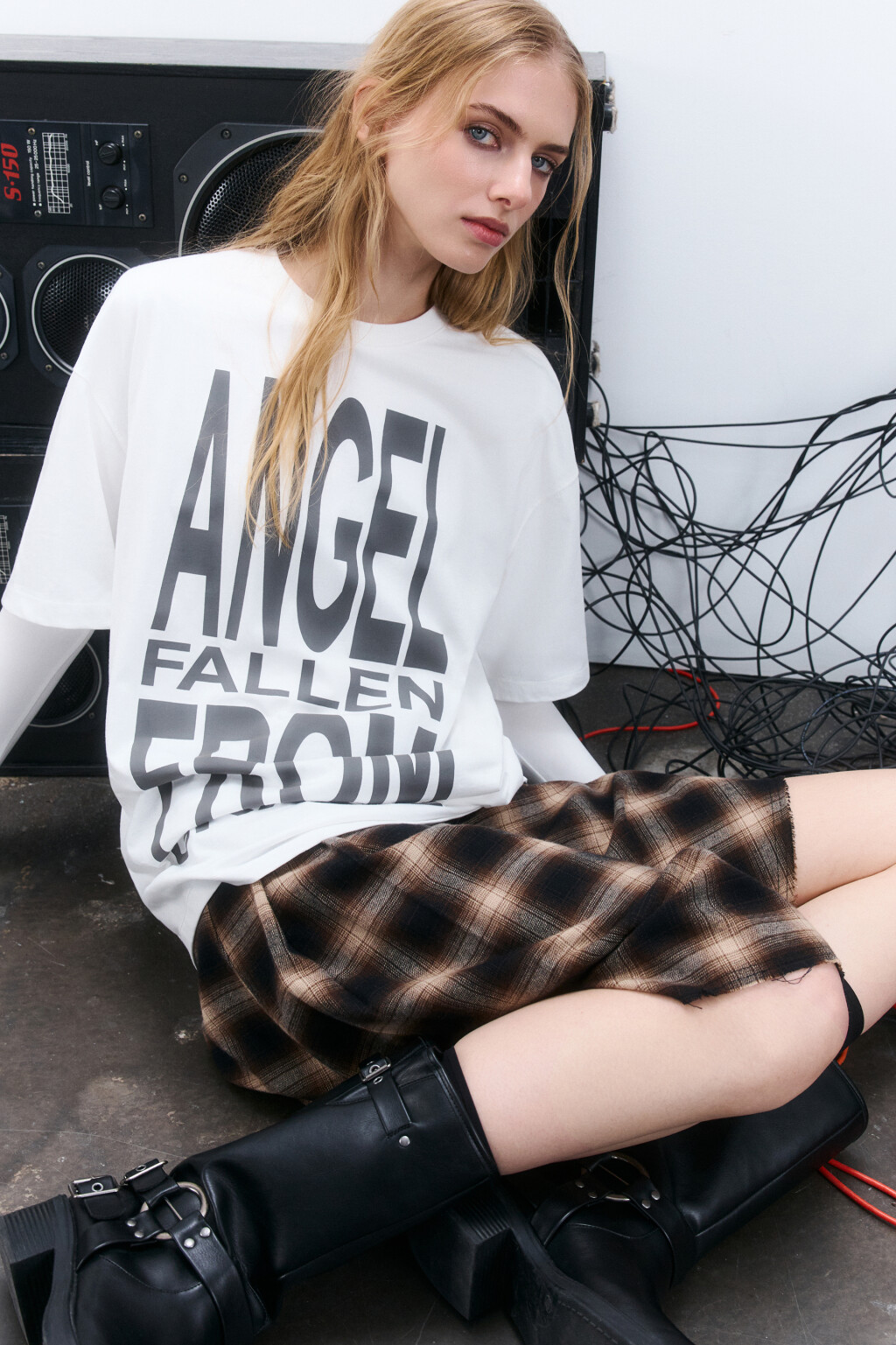 Футболка oversize с принтом - цвет белый - 1