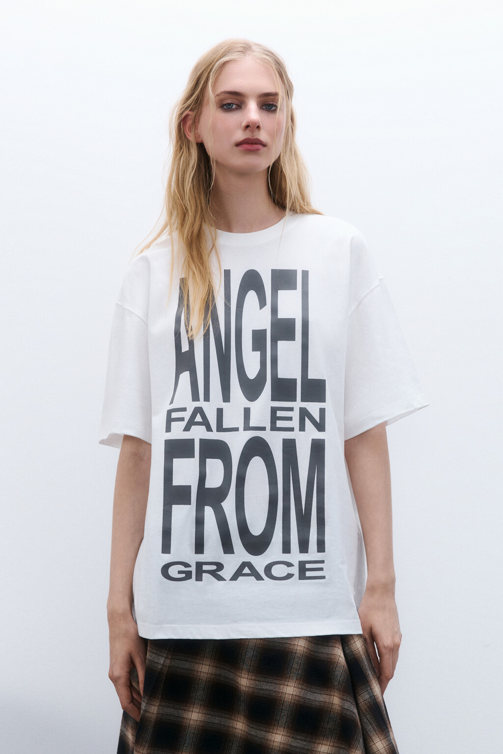 Футболка oversize с принтом - цвет белый - 3